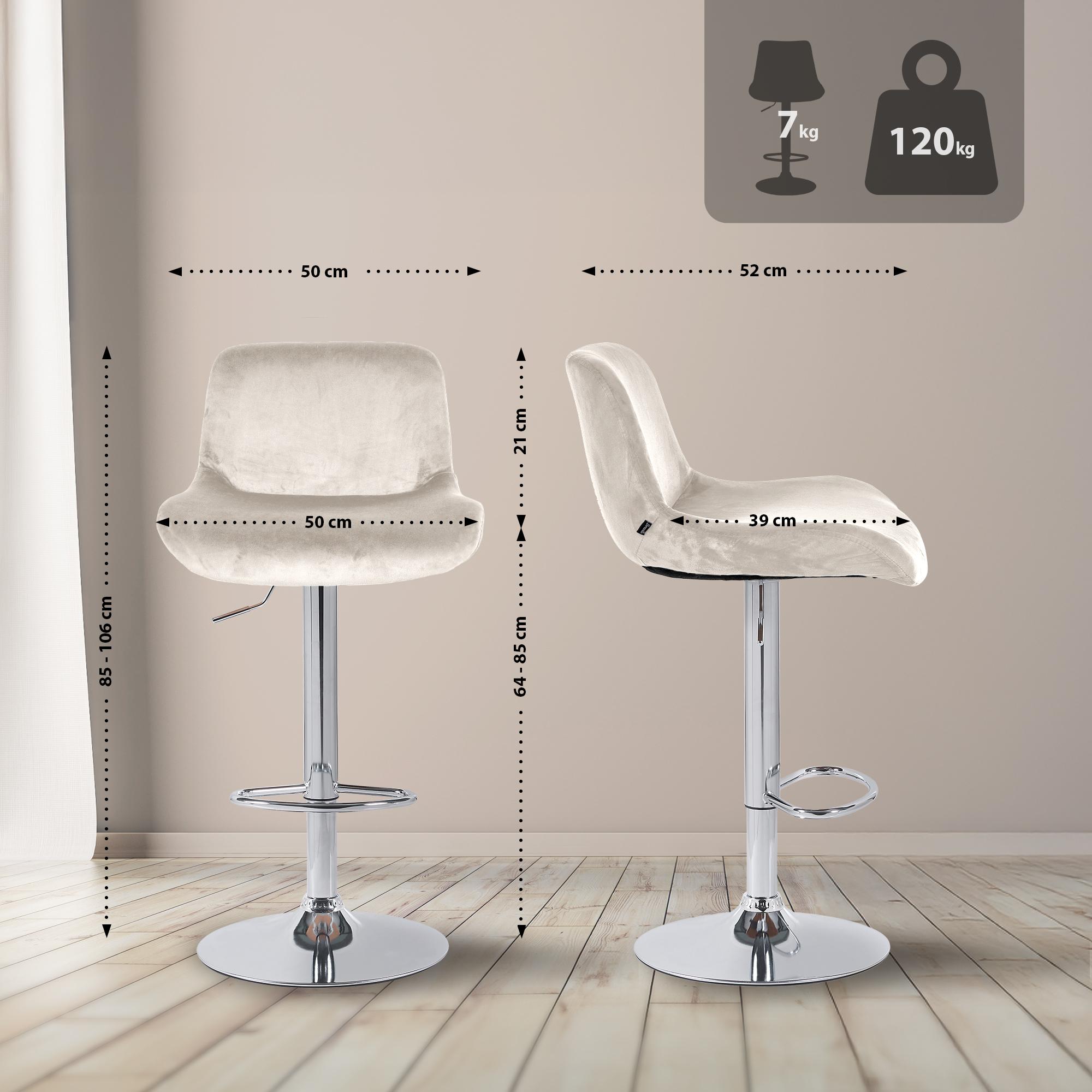Lot de 2 tabourets de bar Solon chromés