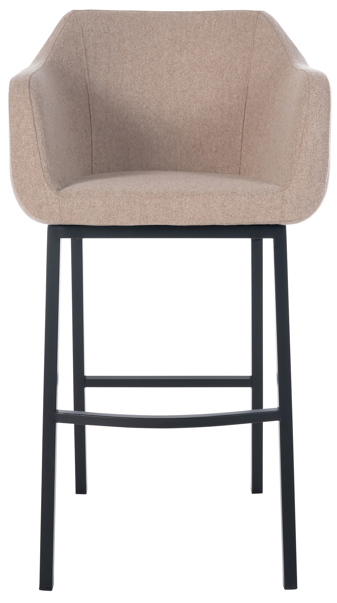 Tabouret de bar Monea feutre avec piètement à quatre pieds