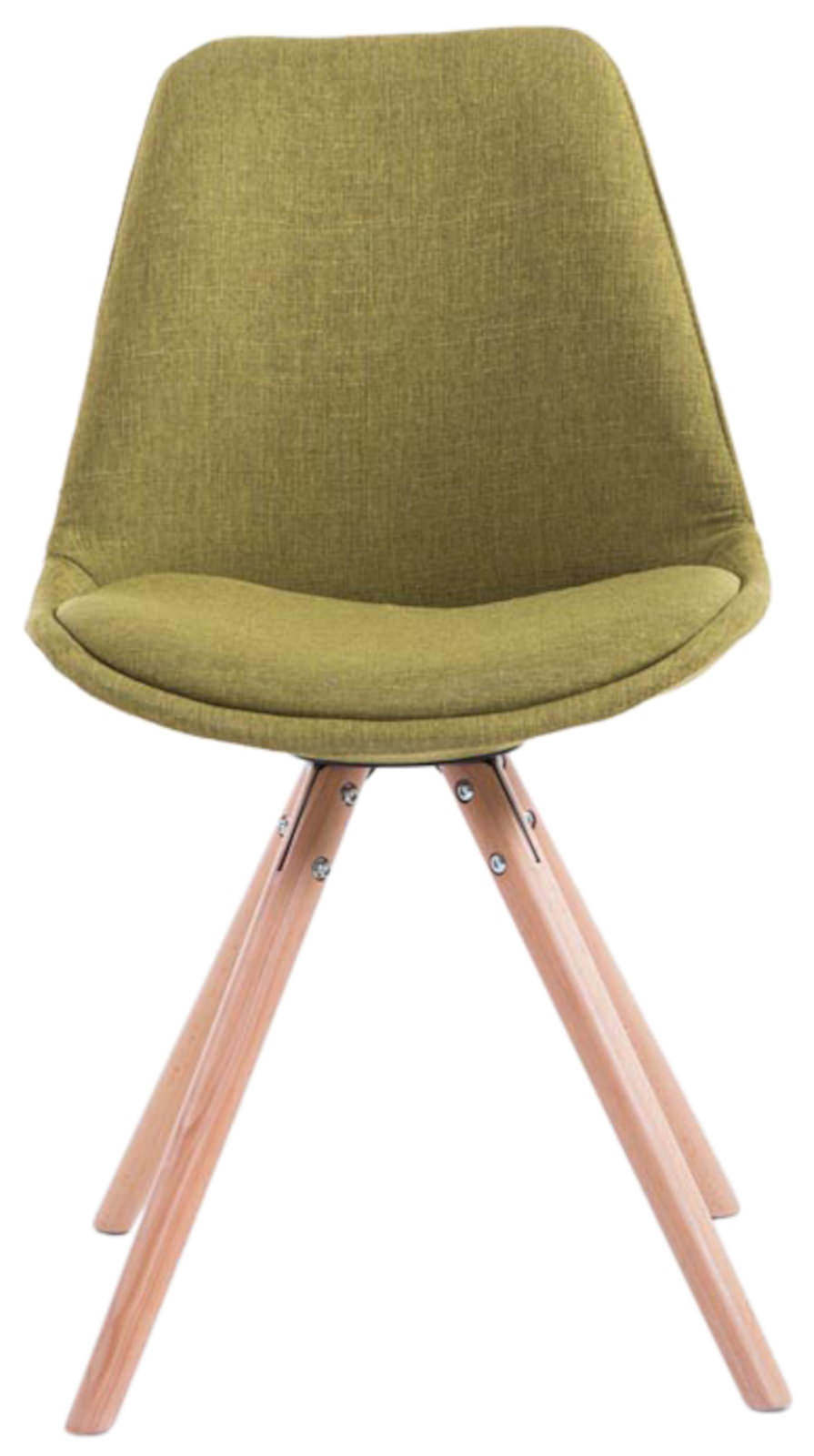 Lot de 4 Chaises de salle à manger Toulouse Tissu Pieds ronds bois