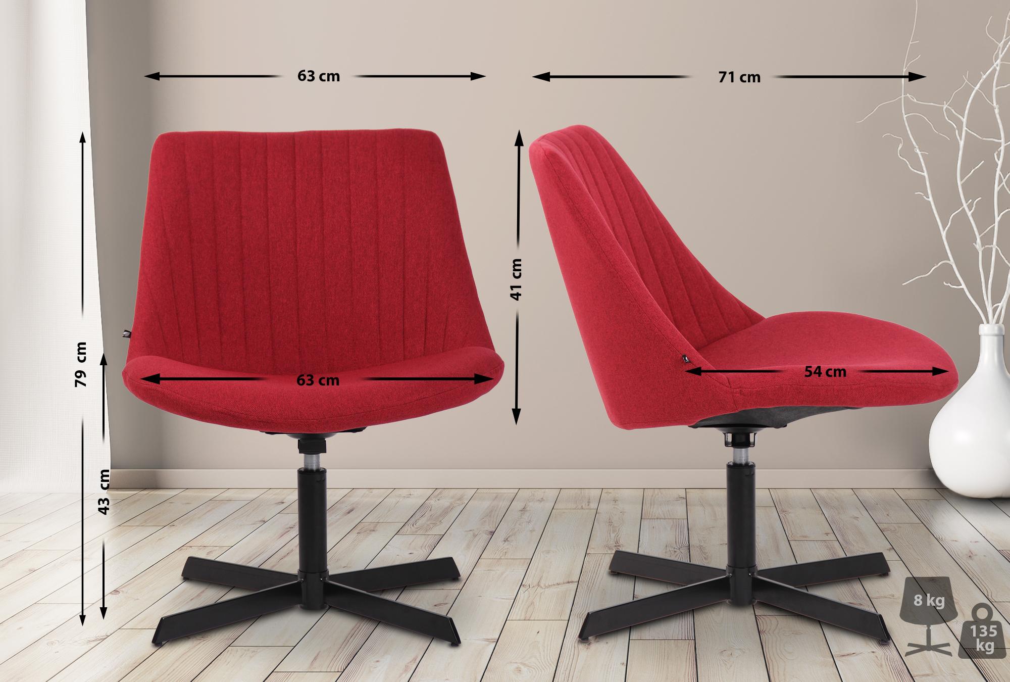 Chaise lounge Granby en Tissu avec Pied en métal