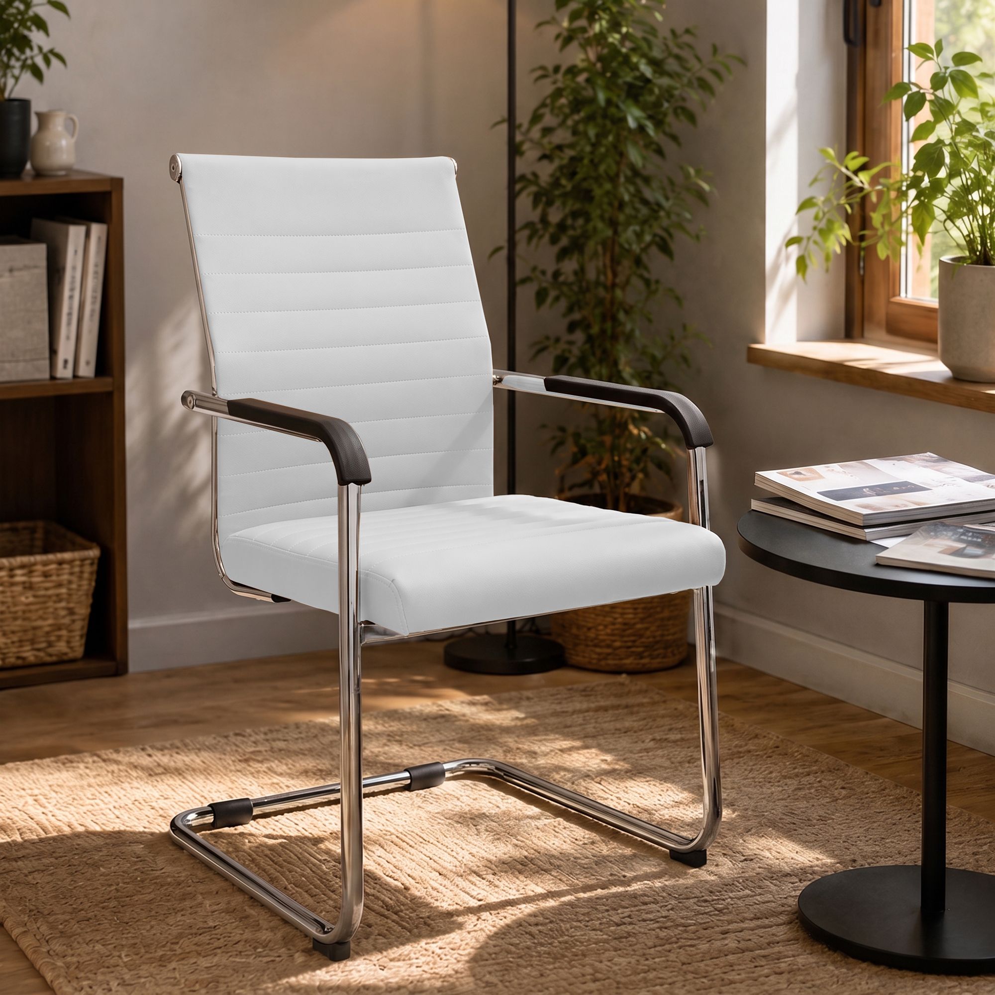 Chaise cantilever Hakon aspect cuir