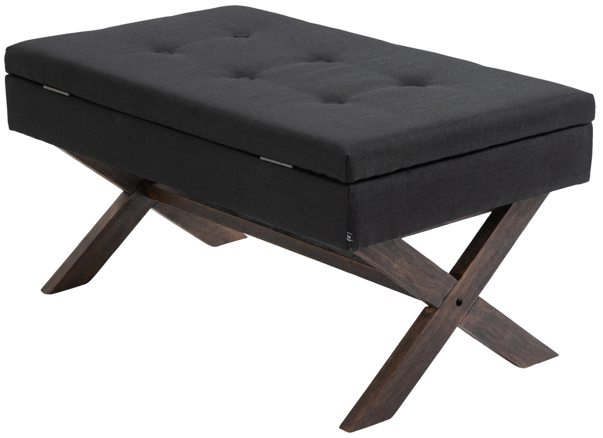 Banquette Namaro en Tissu avec espace de rangement Pieds Bois de caoutchouc