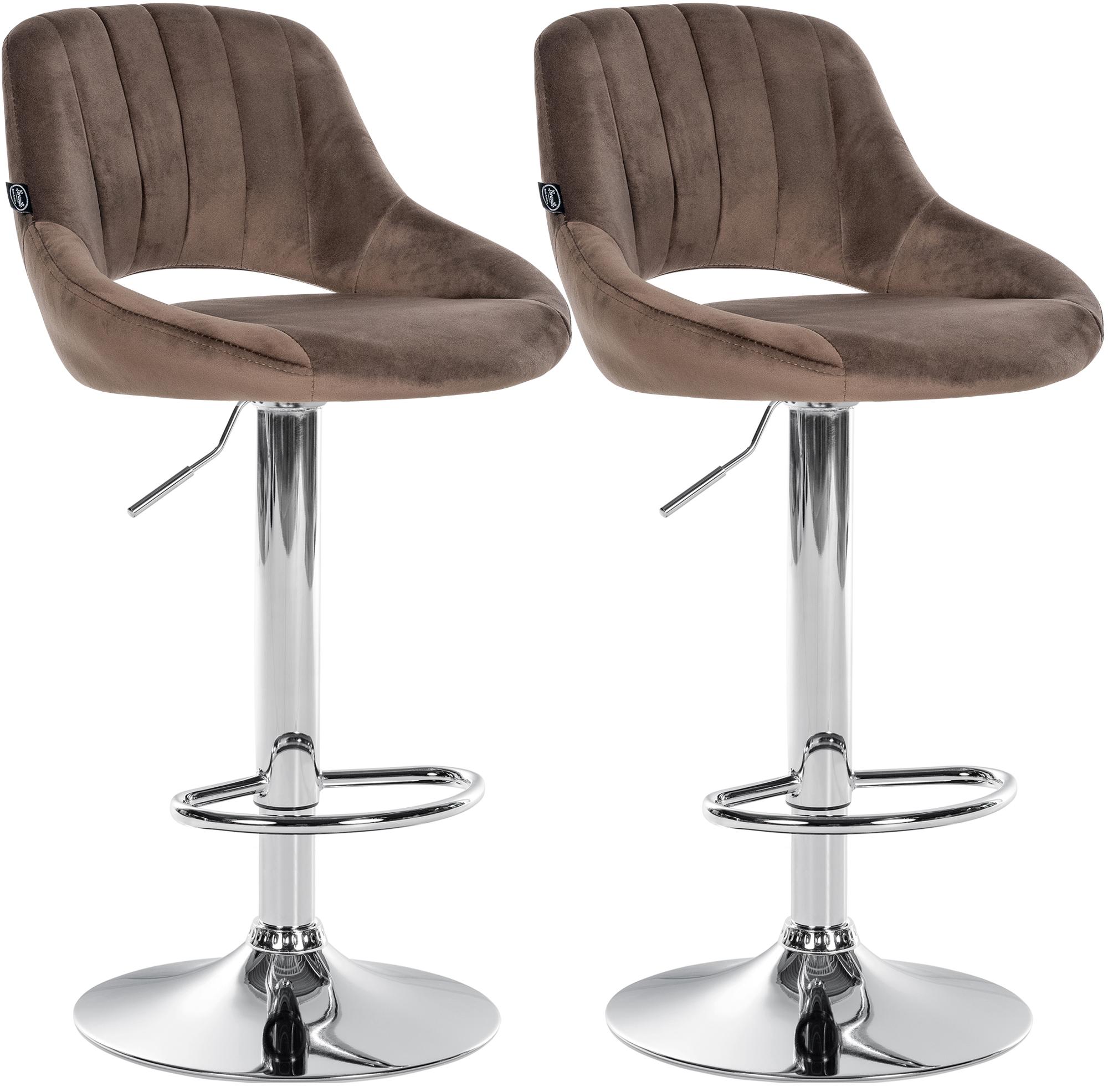 Lot de 2 tabourets de bar Milet en velours