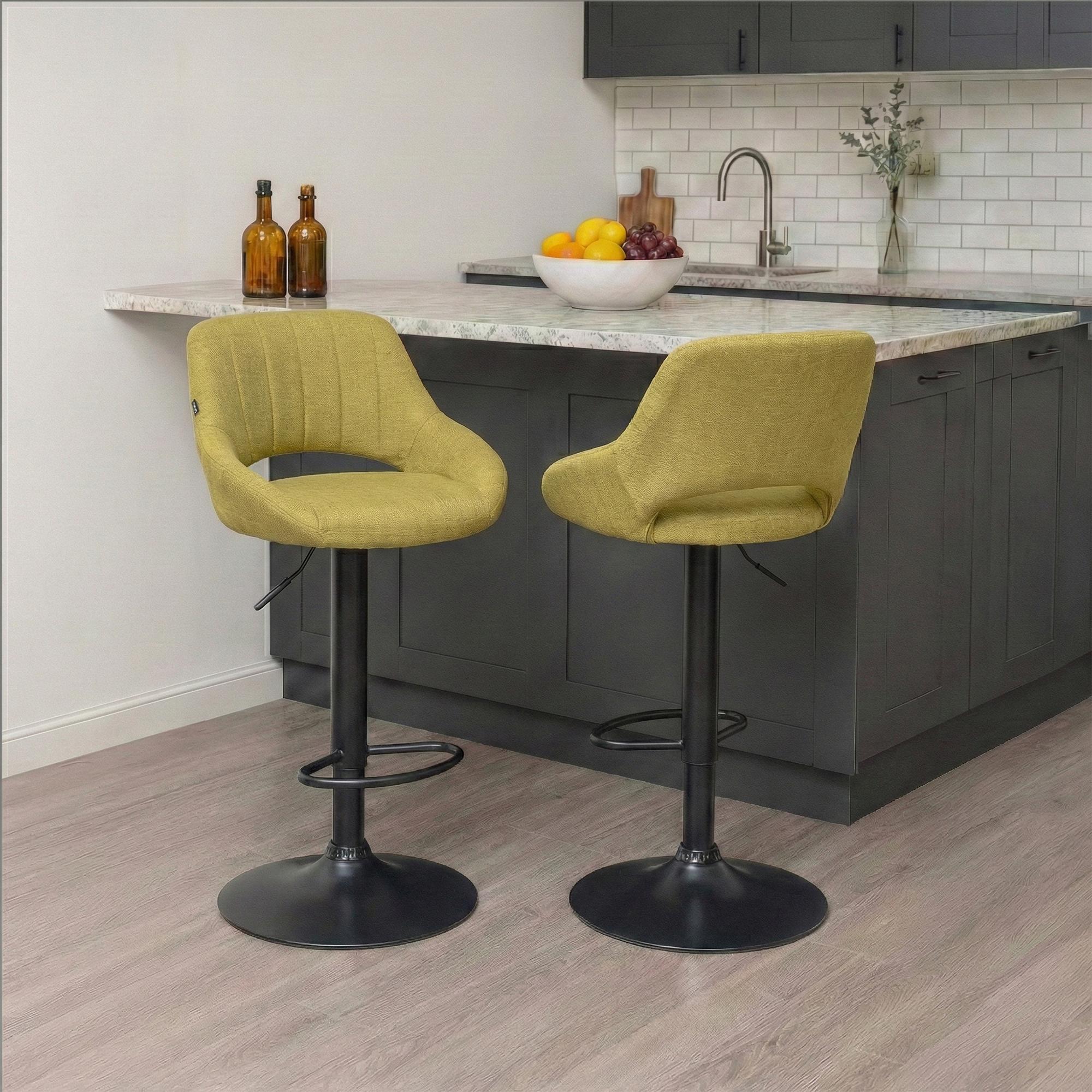 Lot de 2 tabourets de bar Milet en tissu