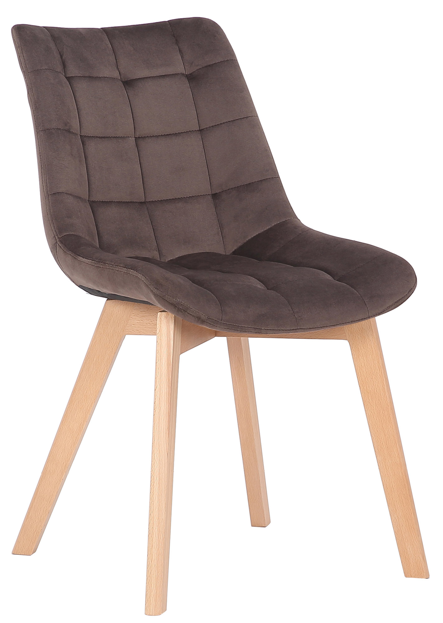 Chaise de salle à manger Passaic en velours avec pieds en Bois de hêtre