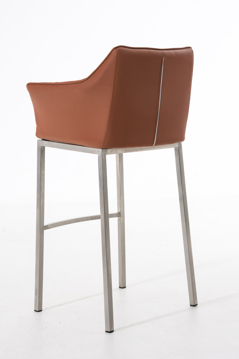 Tabouret de bar Damaso en similicuir avec piétement quatre pieds