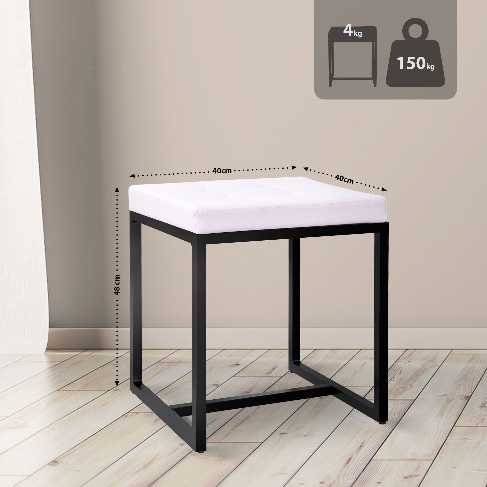 Pouf Barci avec structure noire