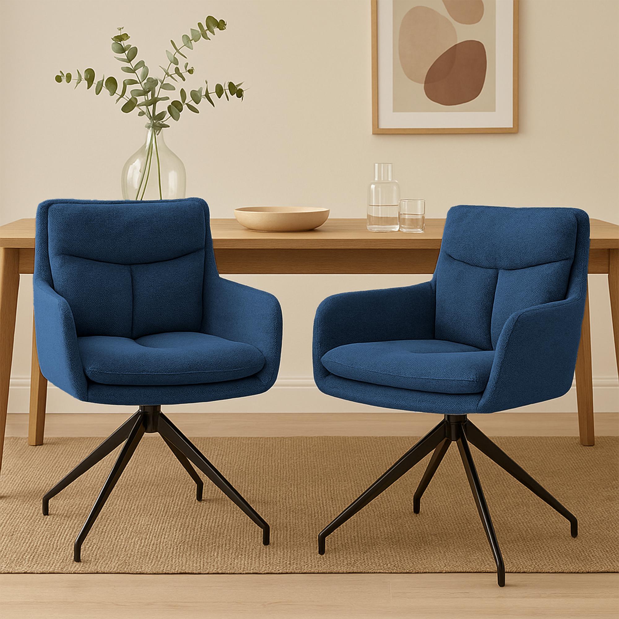 Lot de 2 chaises de salle à manger Somers tissu