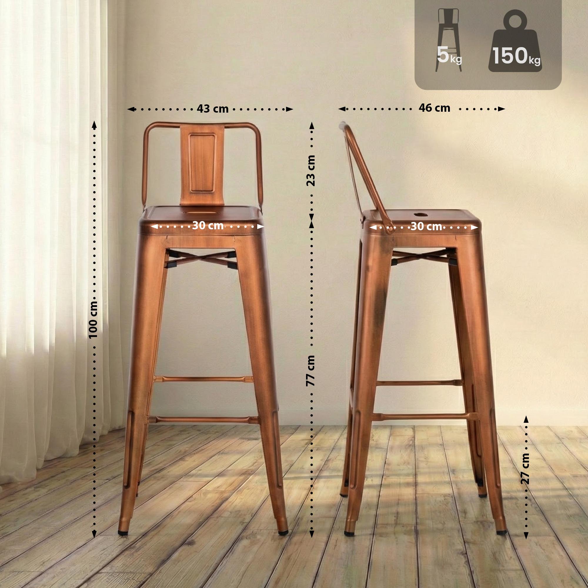 Tabouret de bar en métal Mason