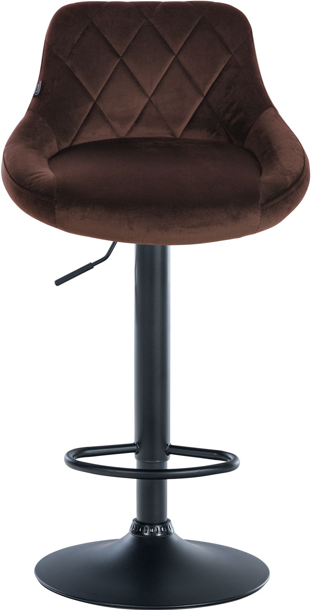 Tabouret de bar Lazio en velours avec pied en métal