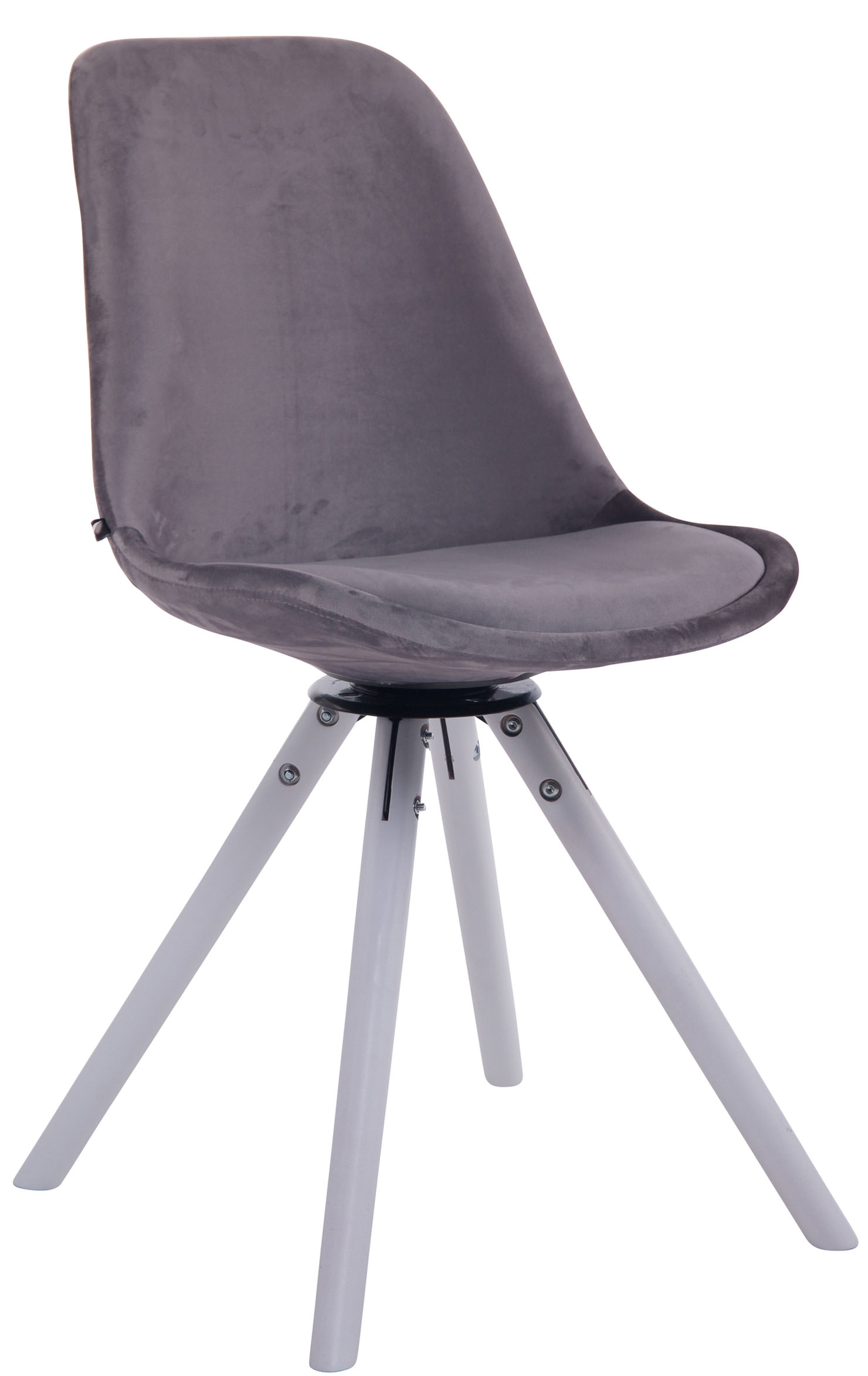 Chaise de salle à manger Troyes Pivotant en velours avec piétement rond