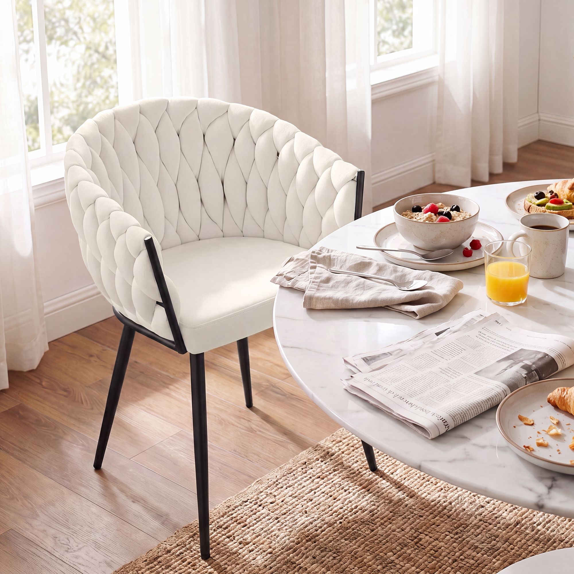 Chaise de salle a manger Molise velours