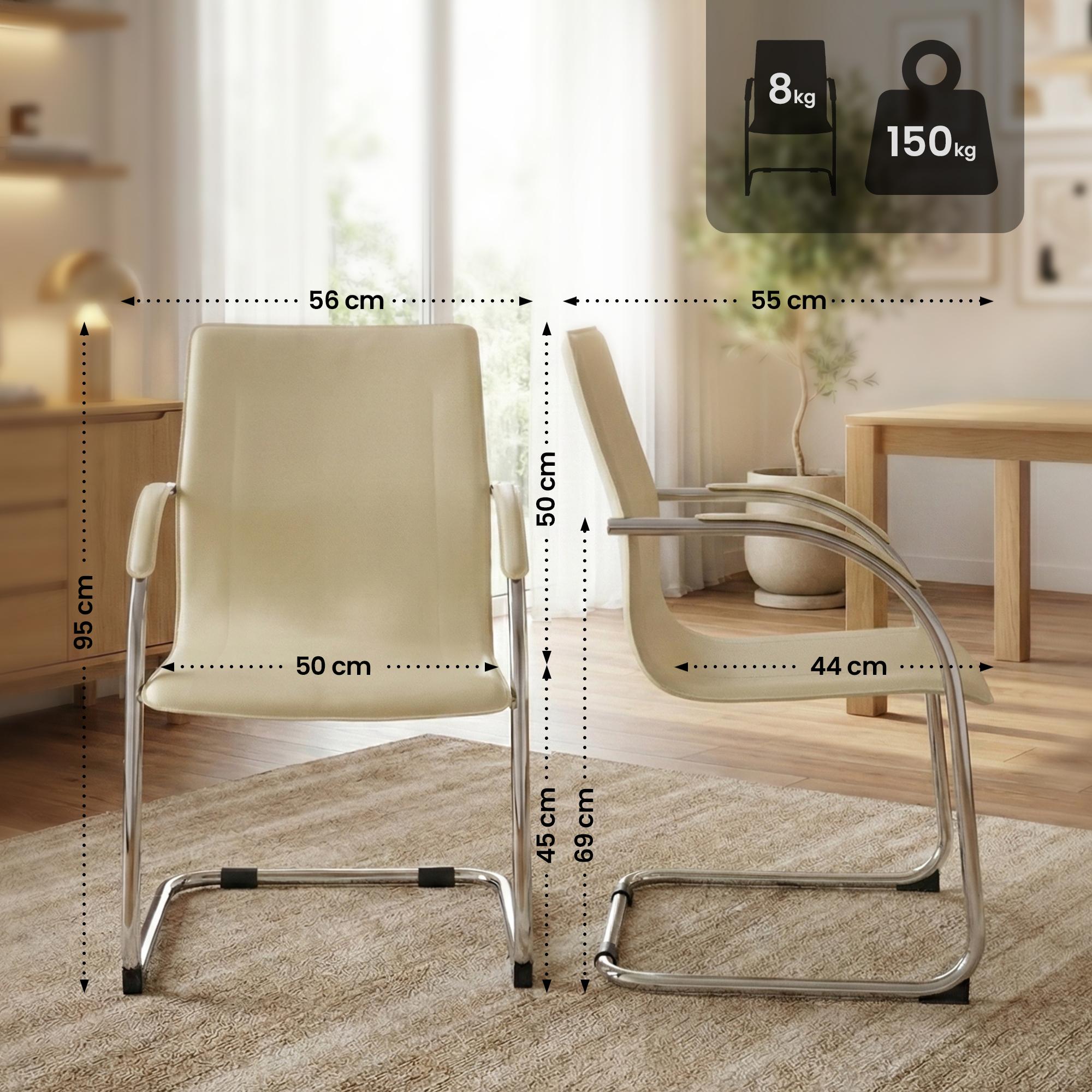 Chaise cantilever Noeleen en simili cuir