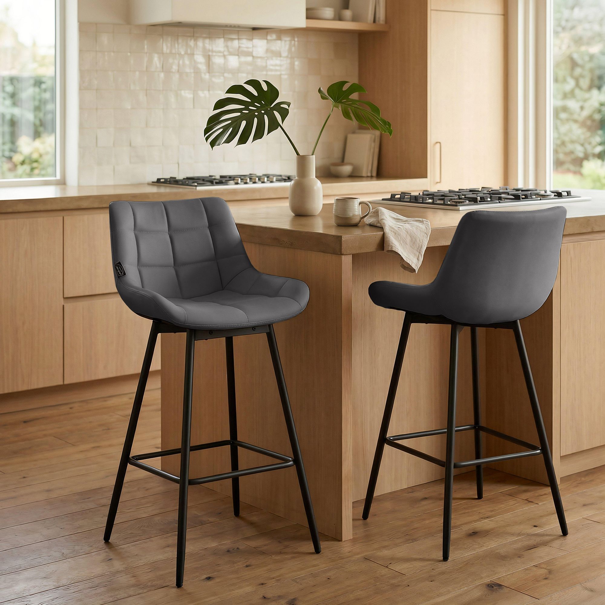 Lot de 4 tabourets de bar Weston pivotants