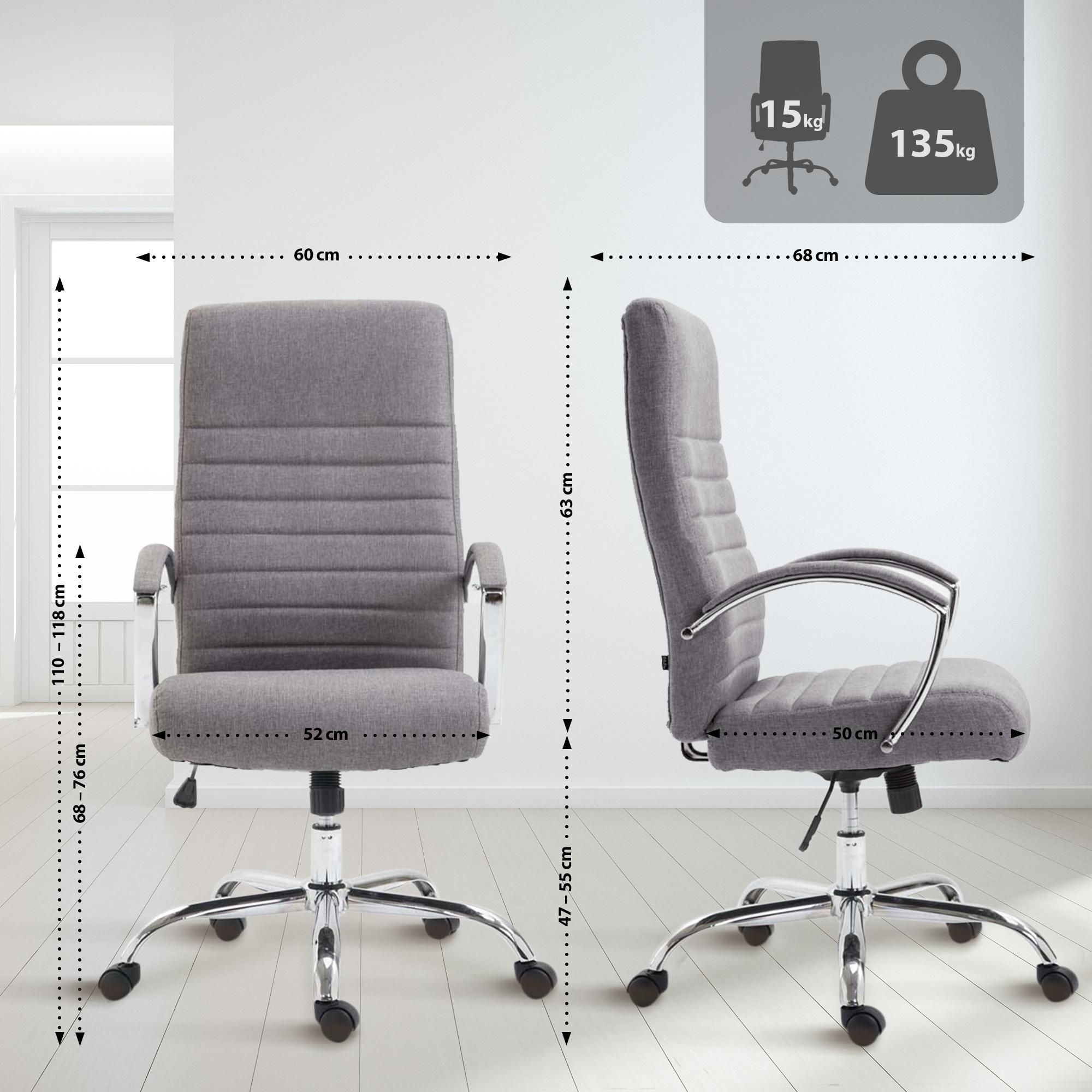 Fauteuil de bureau Valais en tissu