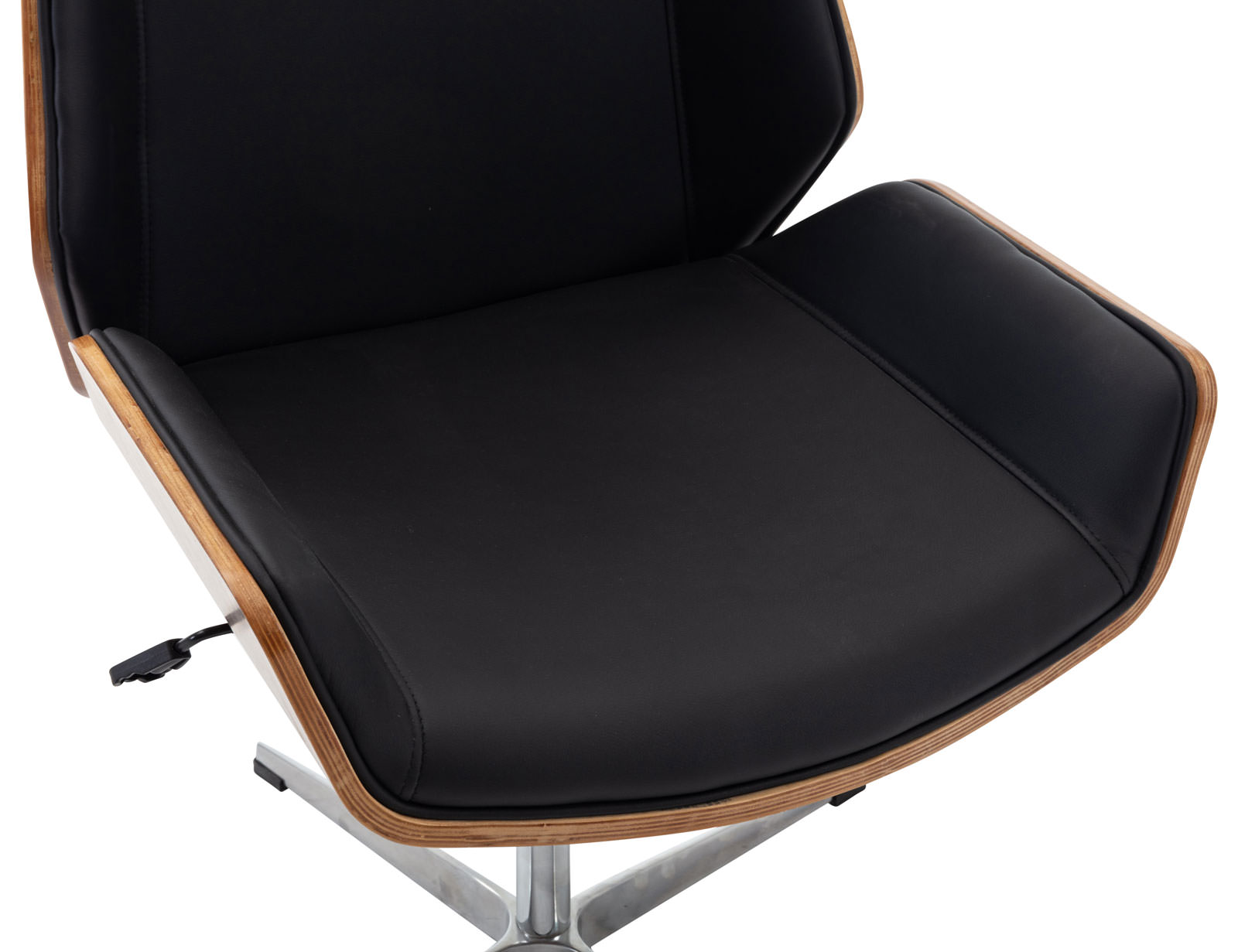 Chaise de visiteur Breda en similicuir avec coque de siège en bois