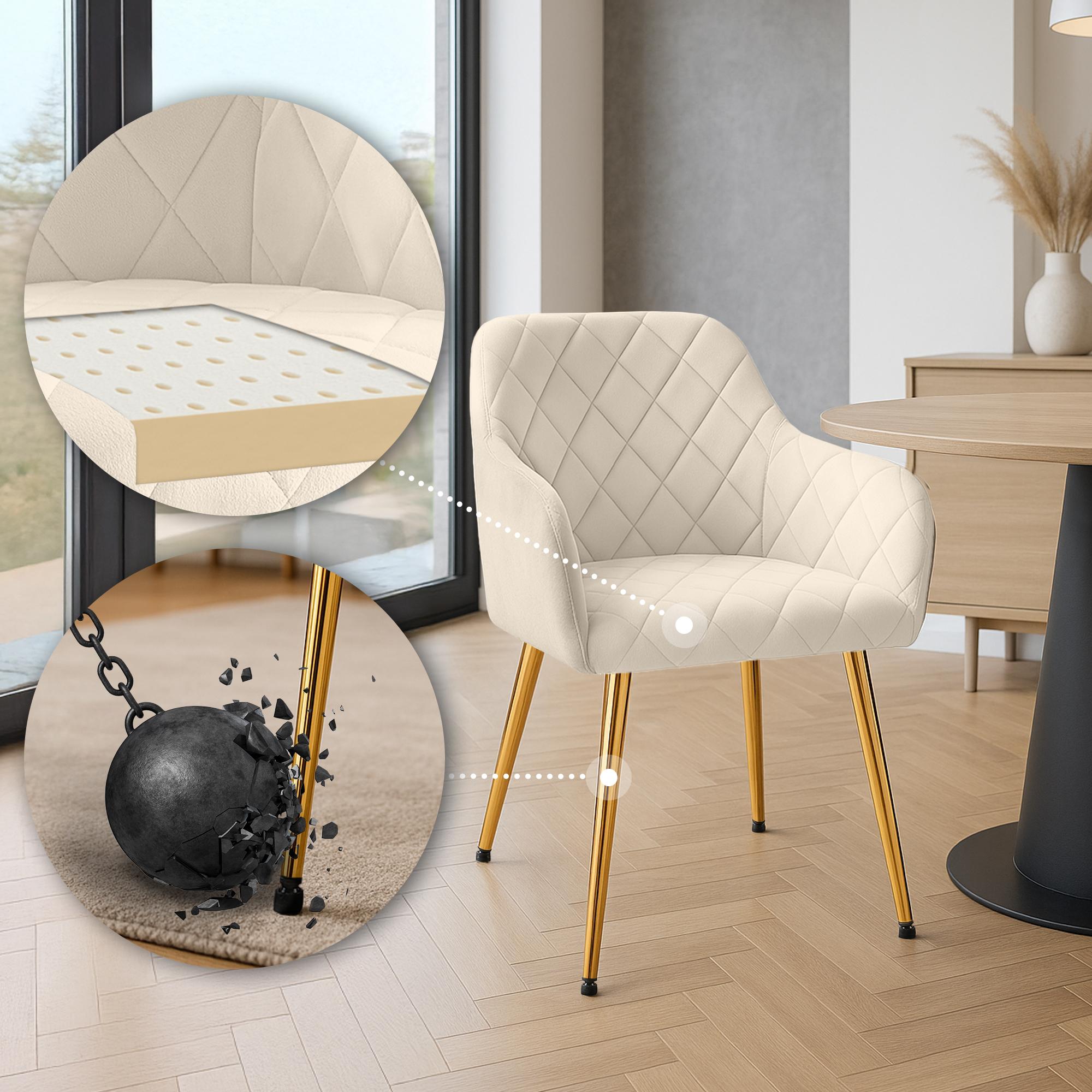 Lot de 2 chaises de salle à manger Monett velours