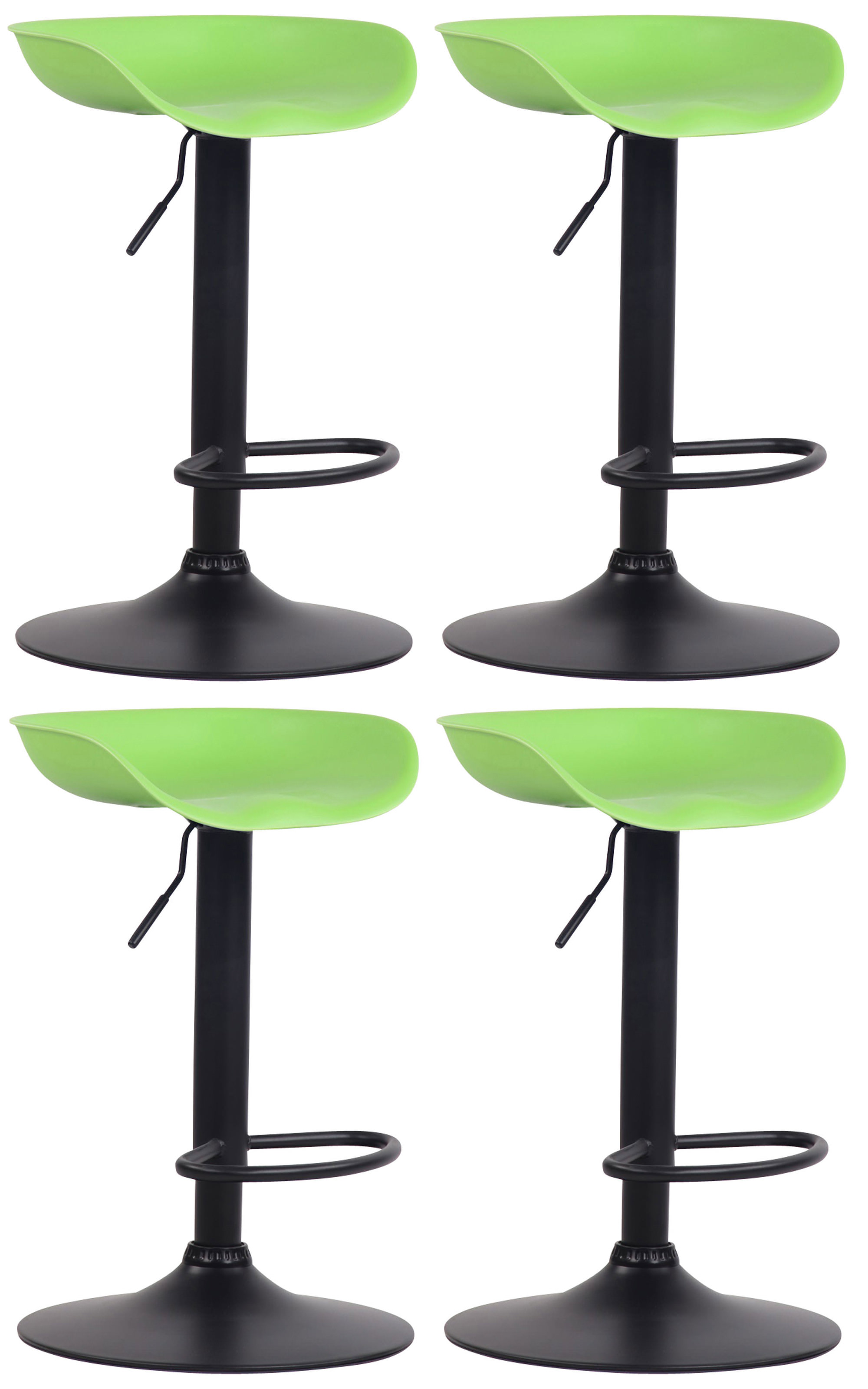 Lot de 4 Tabourets de bar Anaheim assise en plastique et Pied trompette en métal