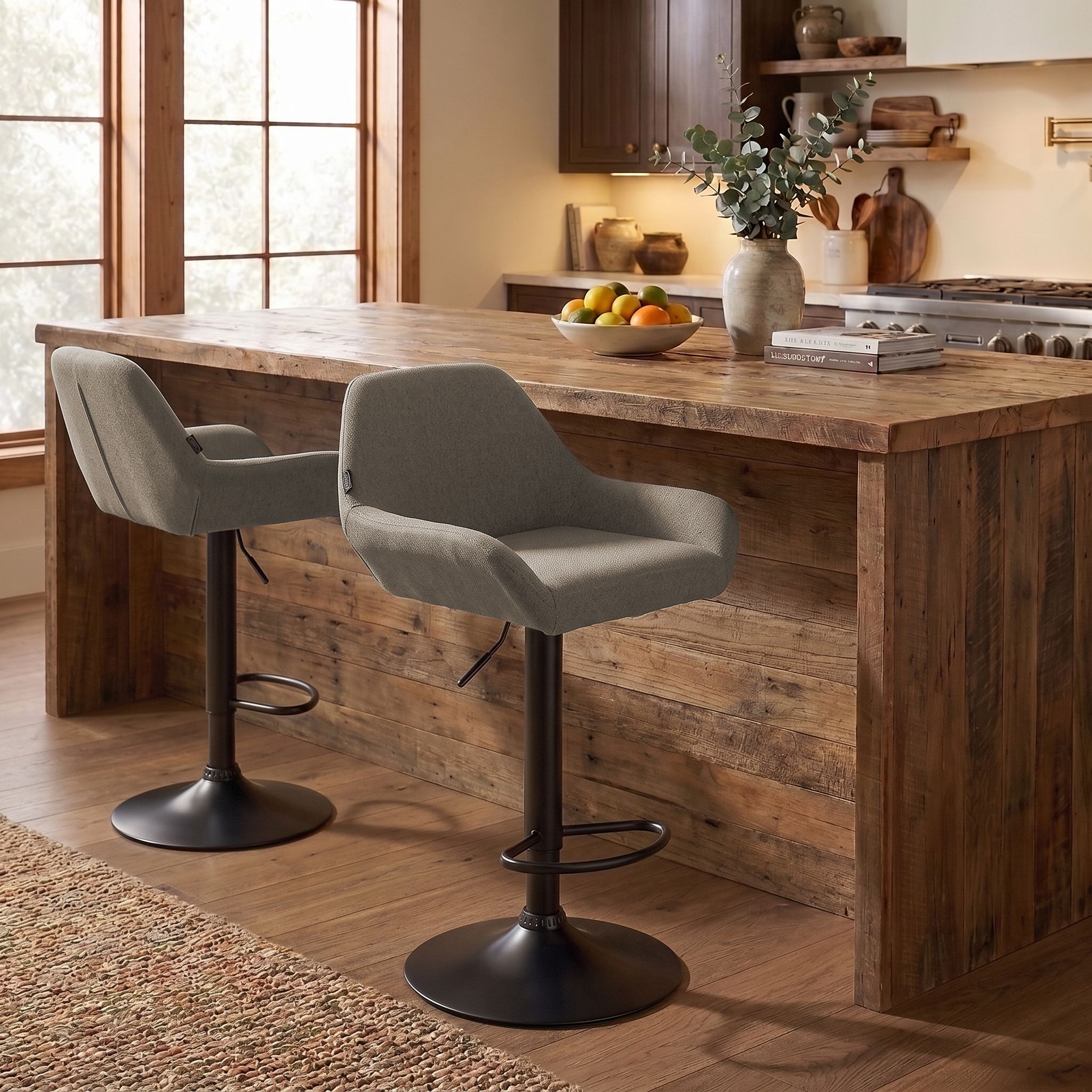 Lot de 2 tabourets de bar Braga en tissu