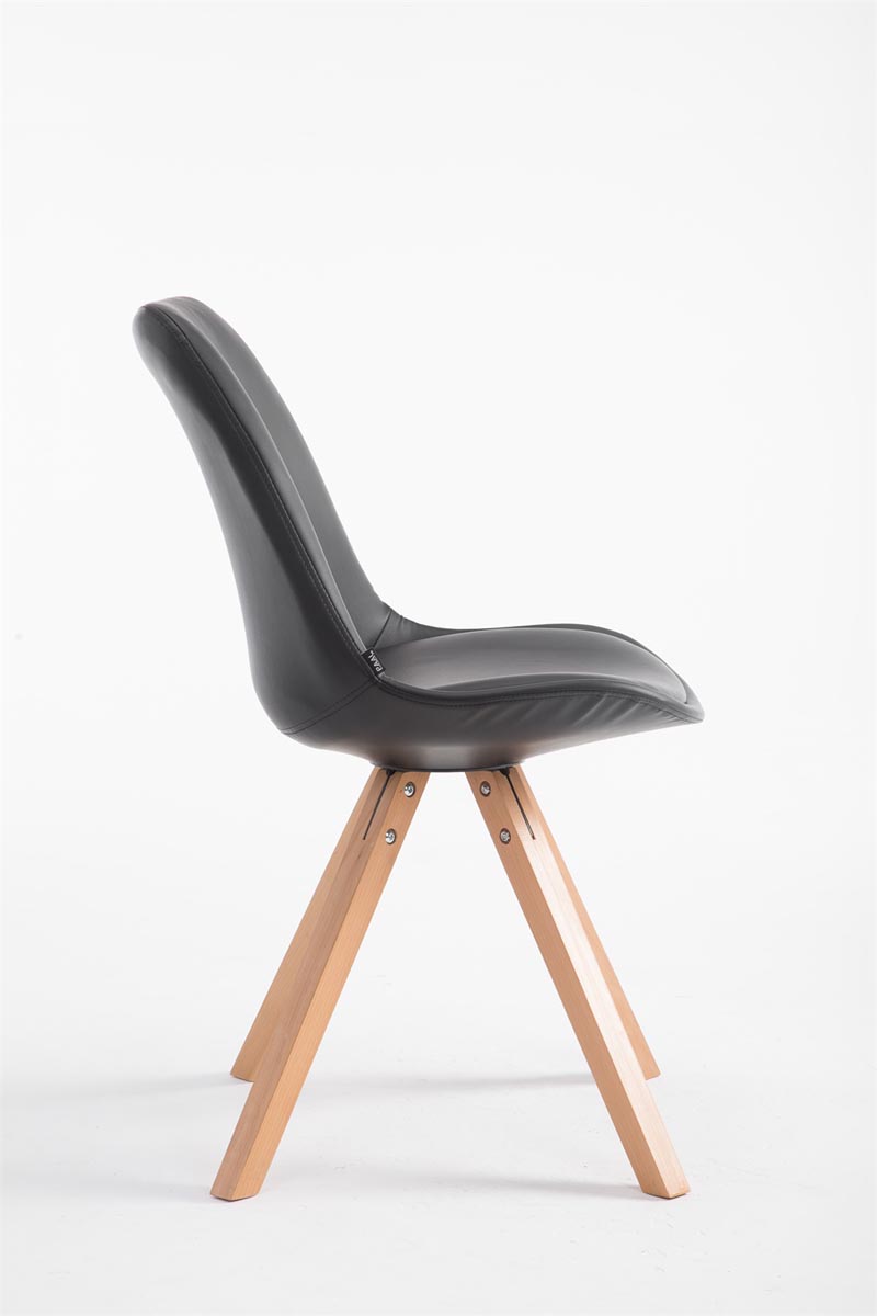Chaise de visiteur Laval pieds carrés nature