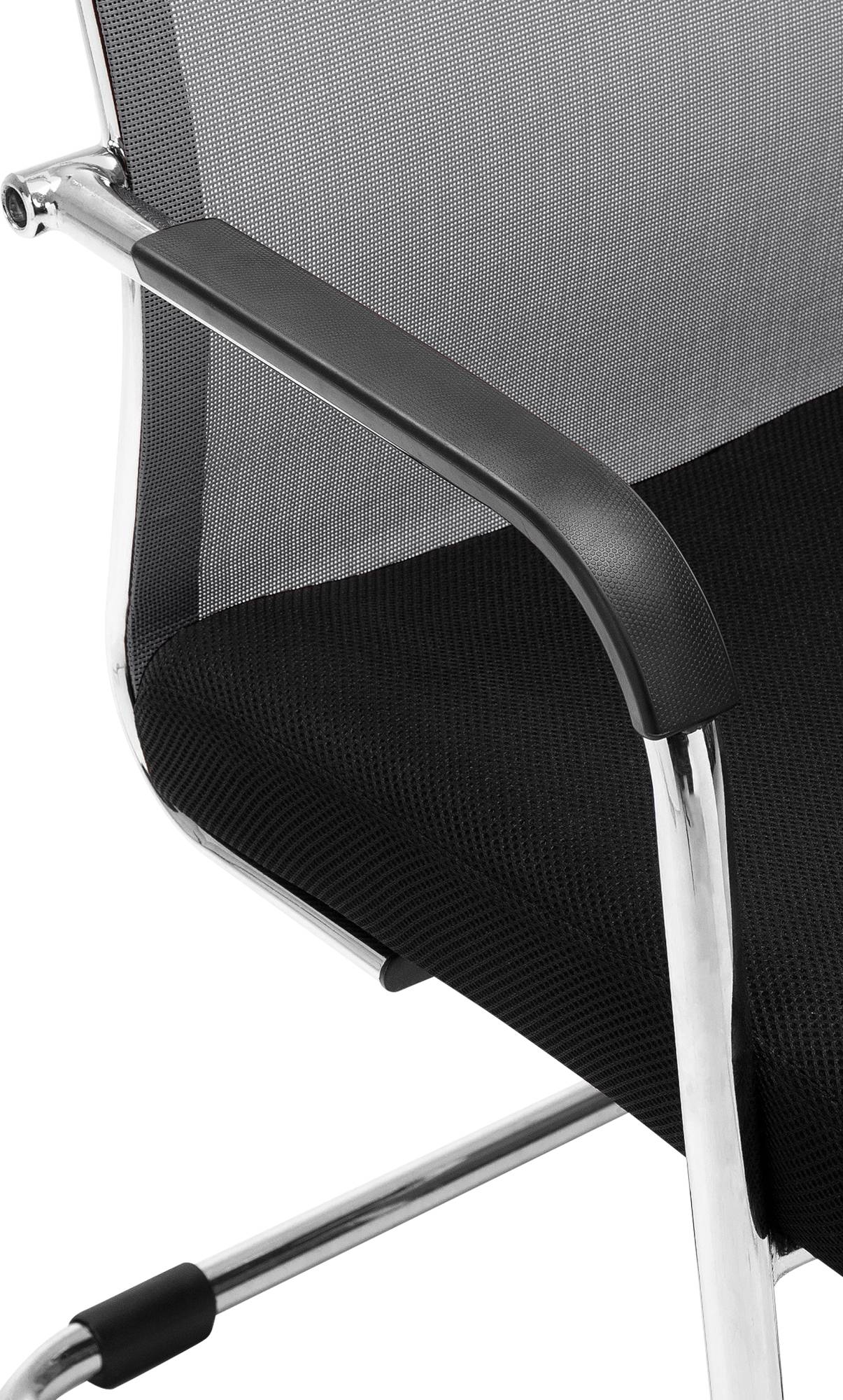 Chaise cantilever Brenda avec revétement en maille et Pied luge en métal