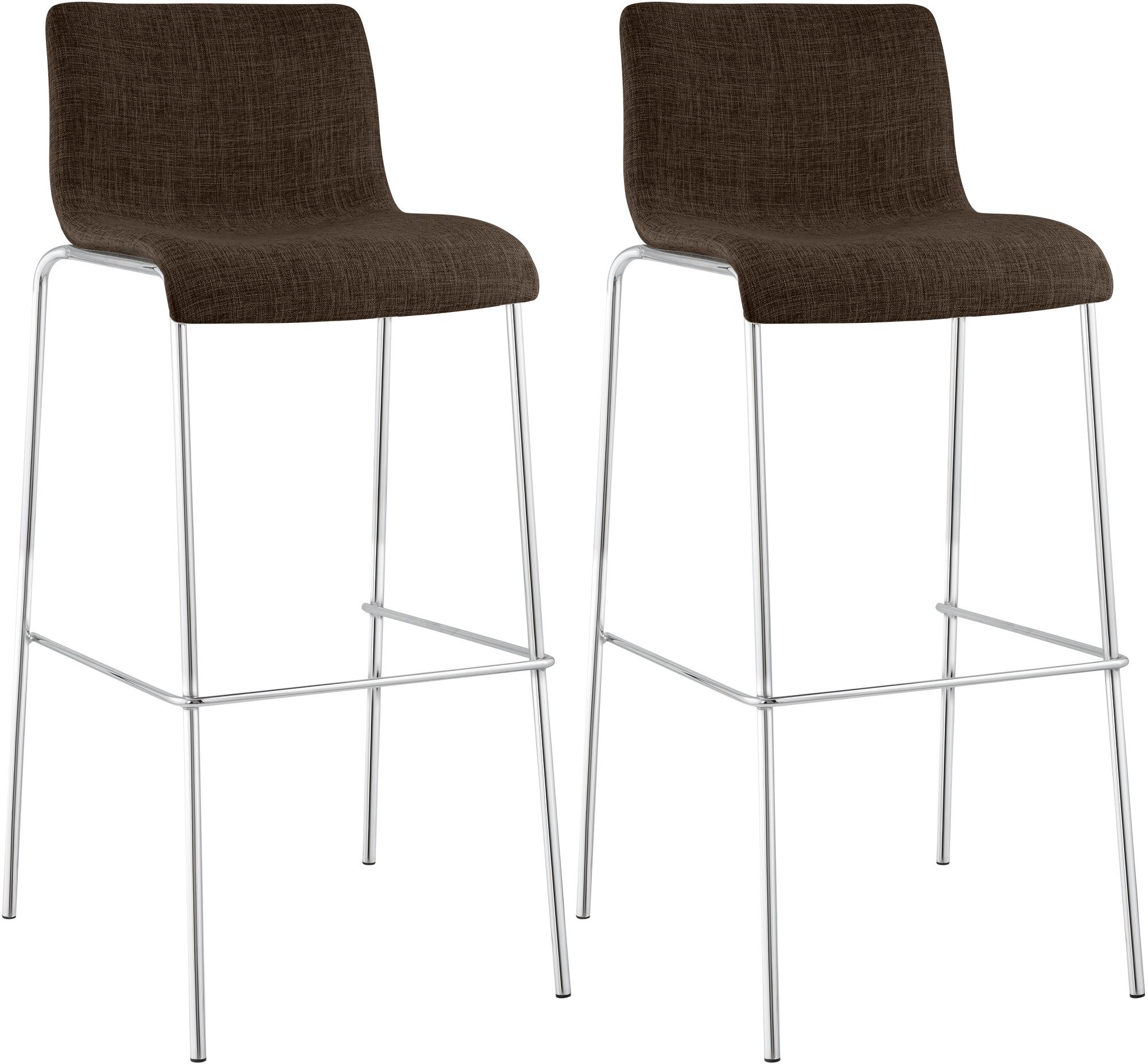 Lot de 2 tabourets de bar Hover en tissu, pieds metalliques