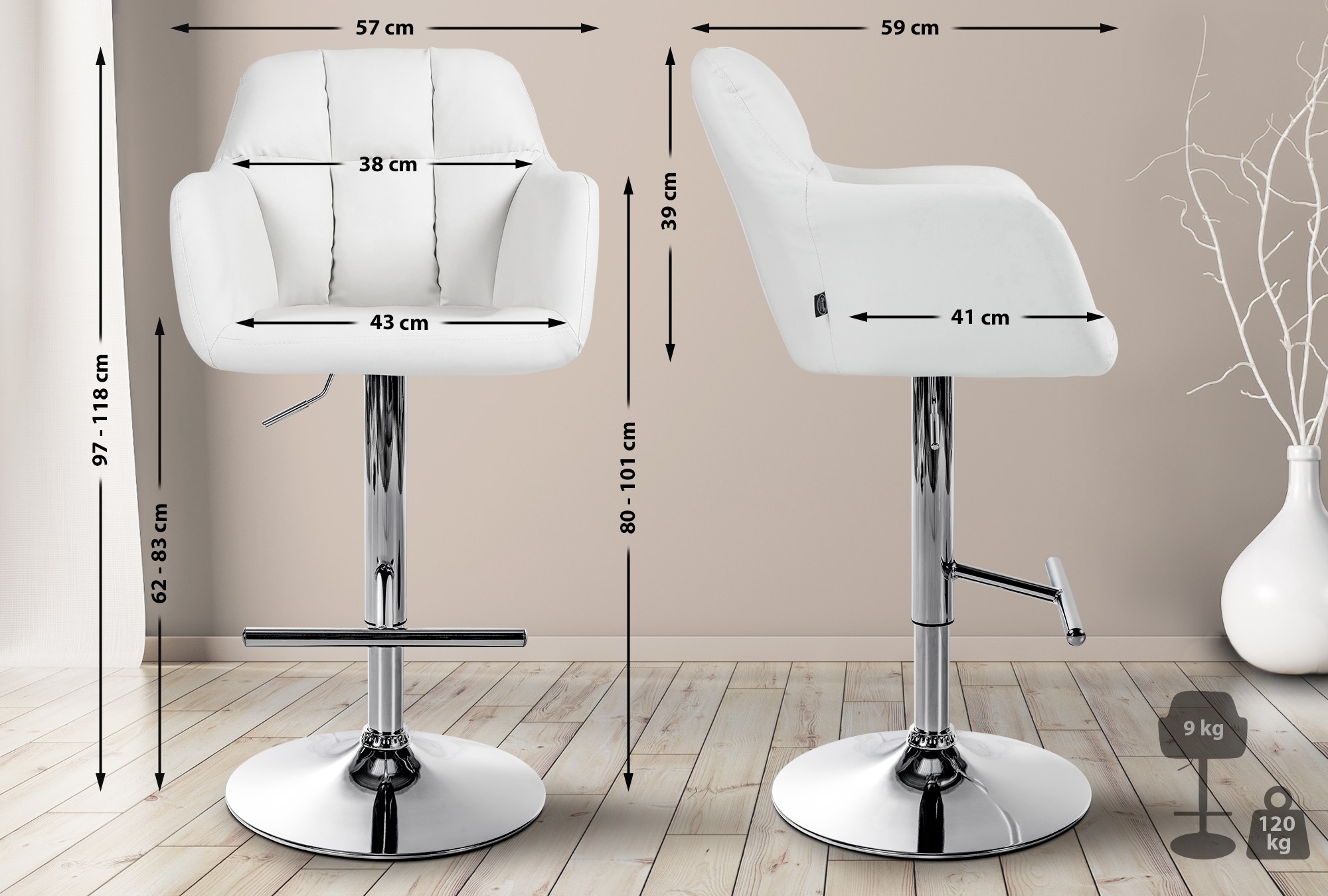 Tabouret de bar Natoma similicuir