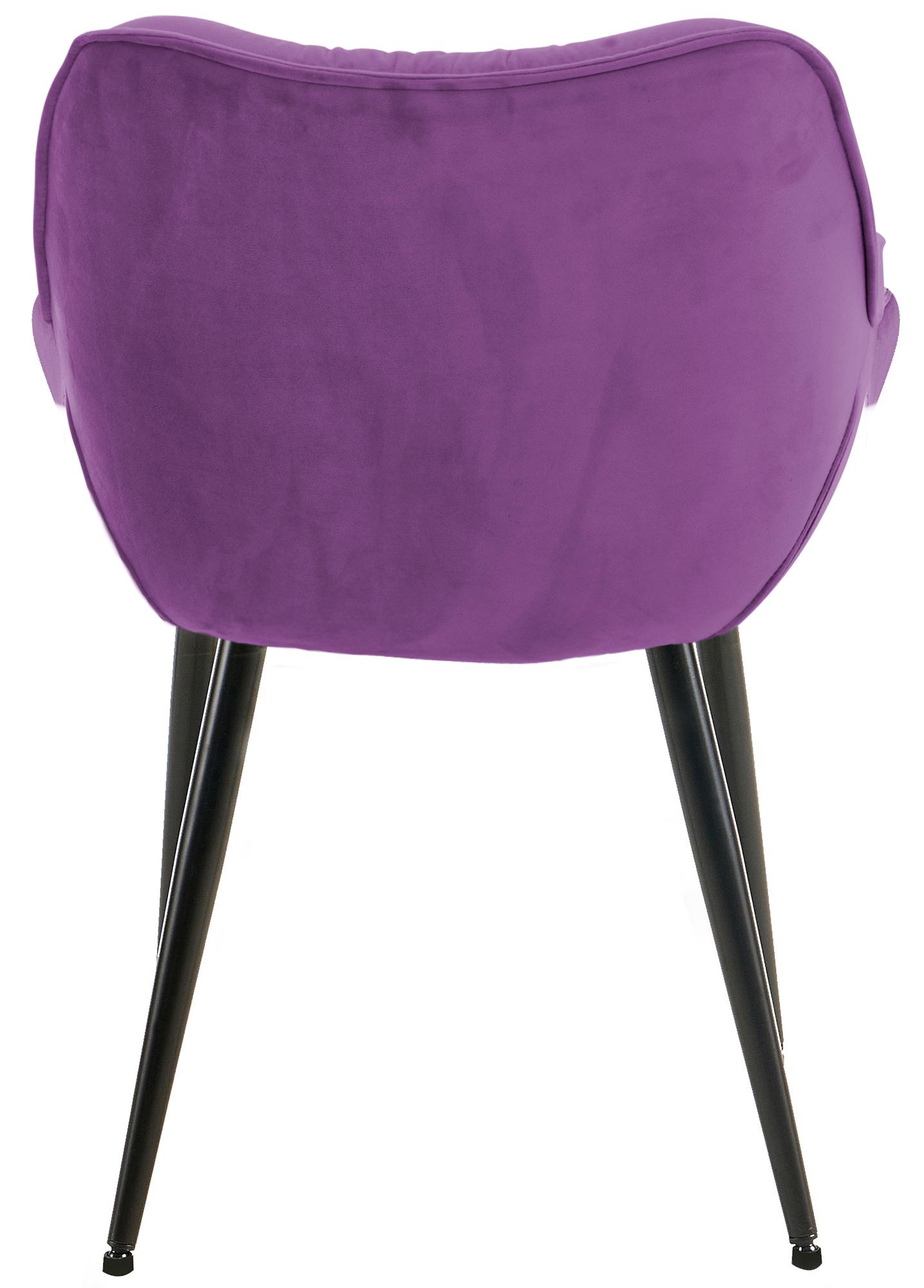 Chaise de salle à manger Tanna en Velours avec Piètement en Métal noir