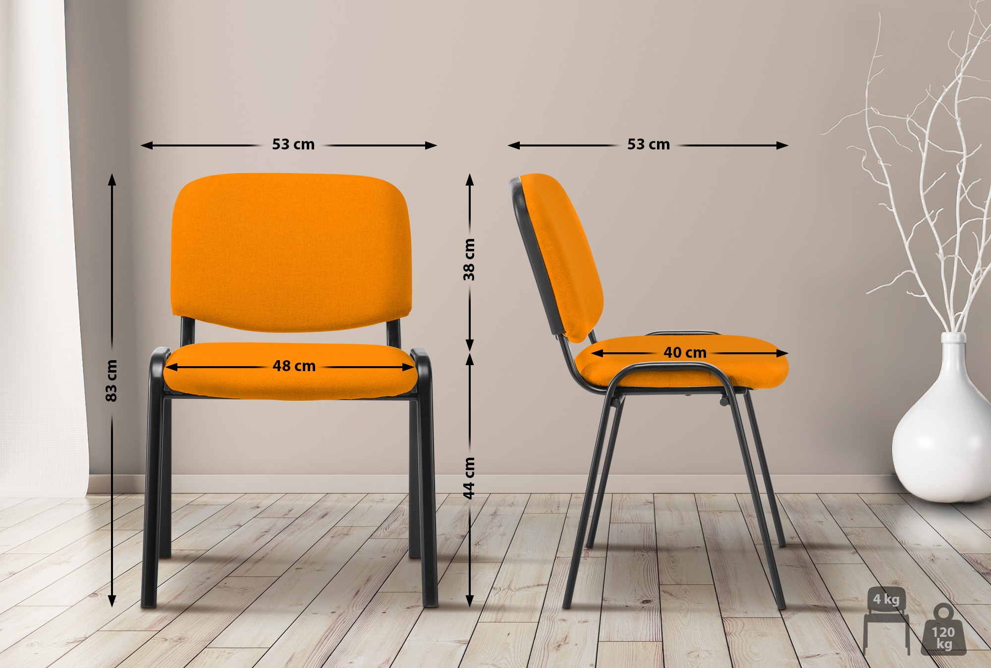 Chaise visiteur Ken tissu