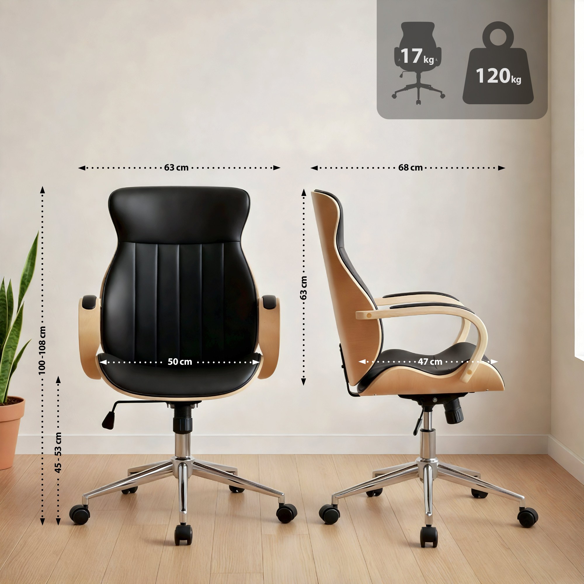Fauteuil de bureau Melilla en similicuir