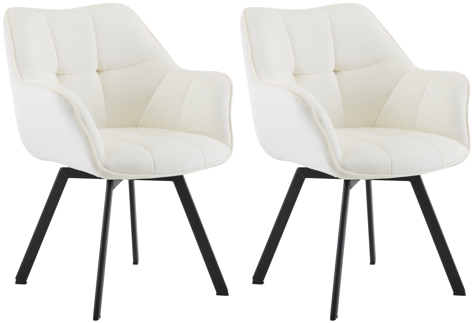 Lot de 2 chaises de salle à manger Jordi velours