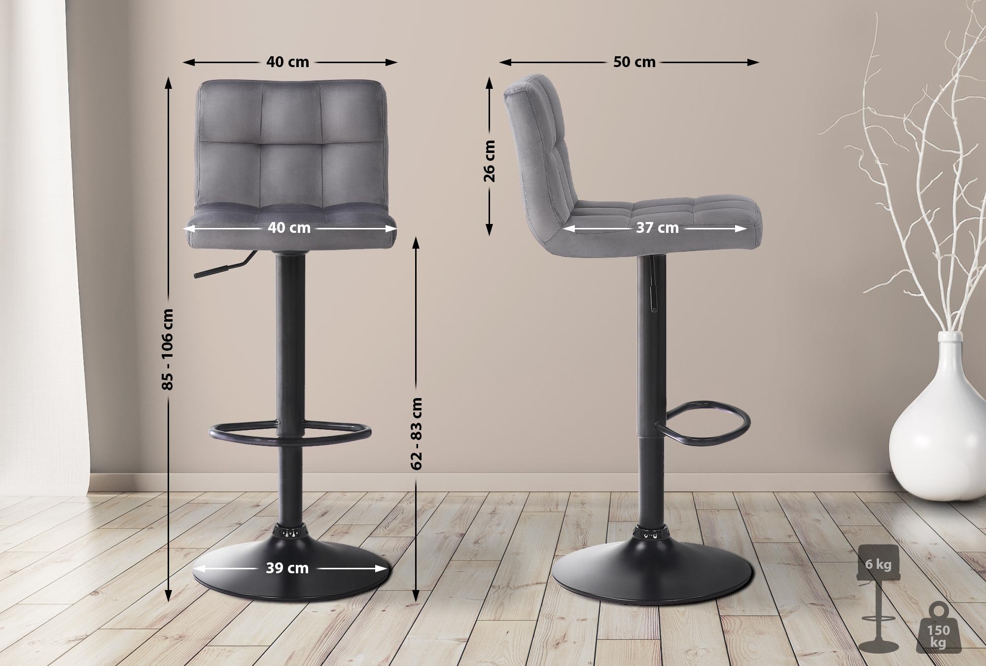 Tabouret de bar Feni en velours