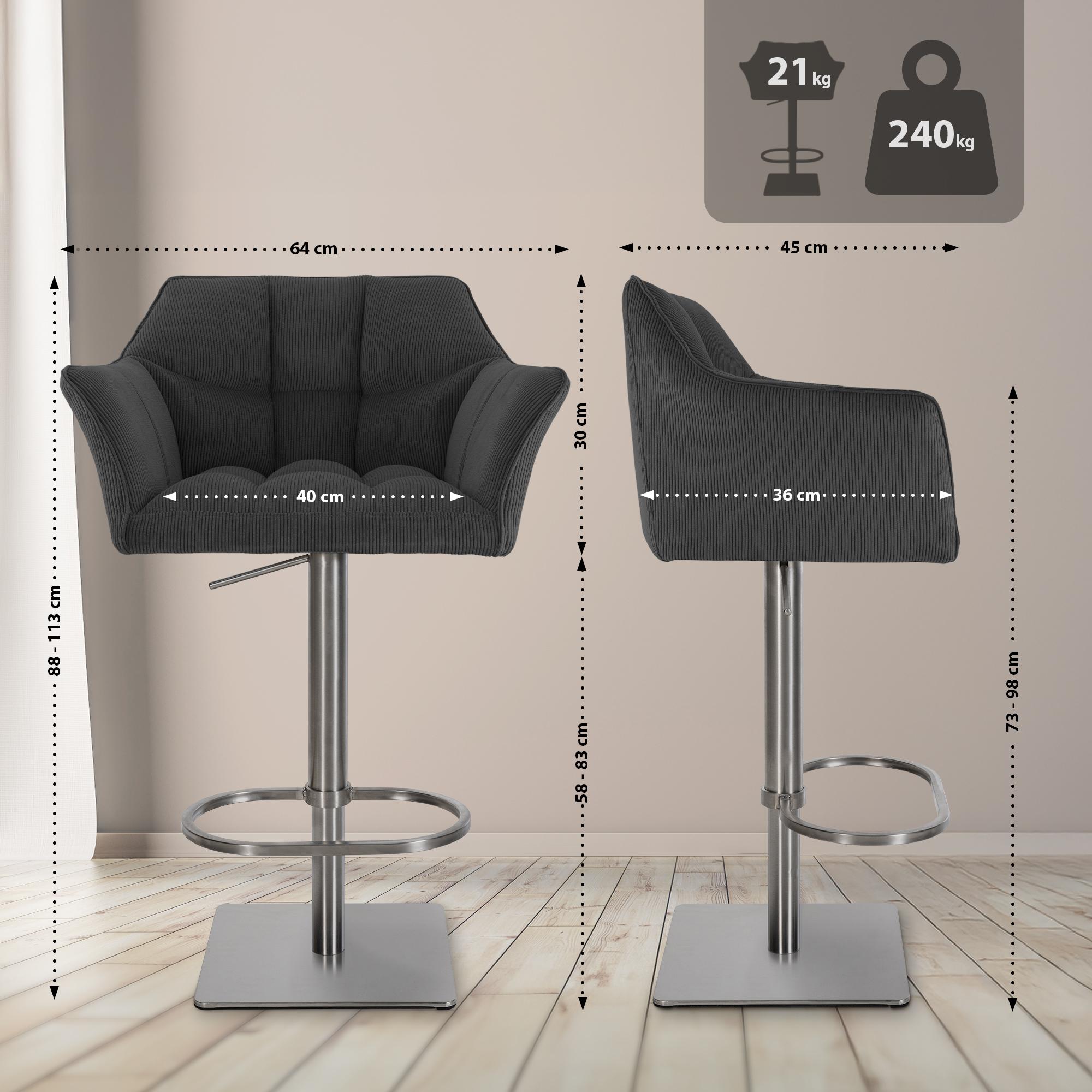 Tabouret de bar Damaso Cord