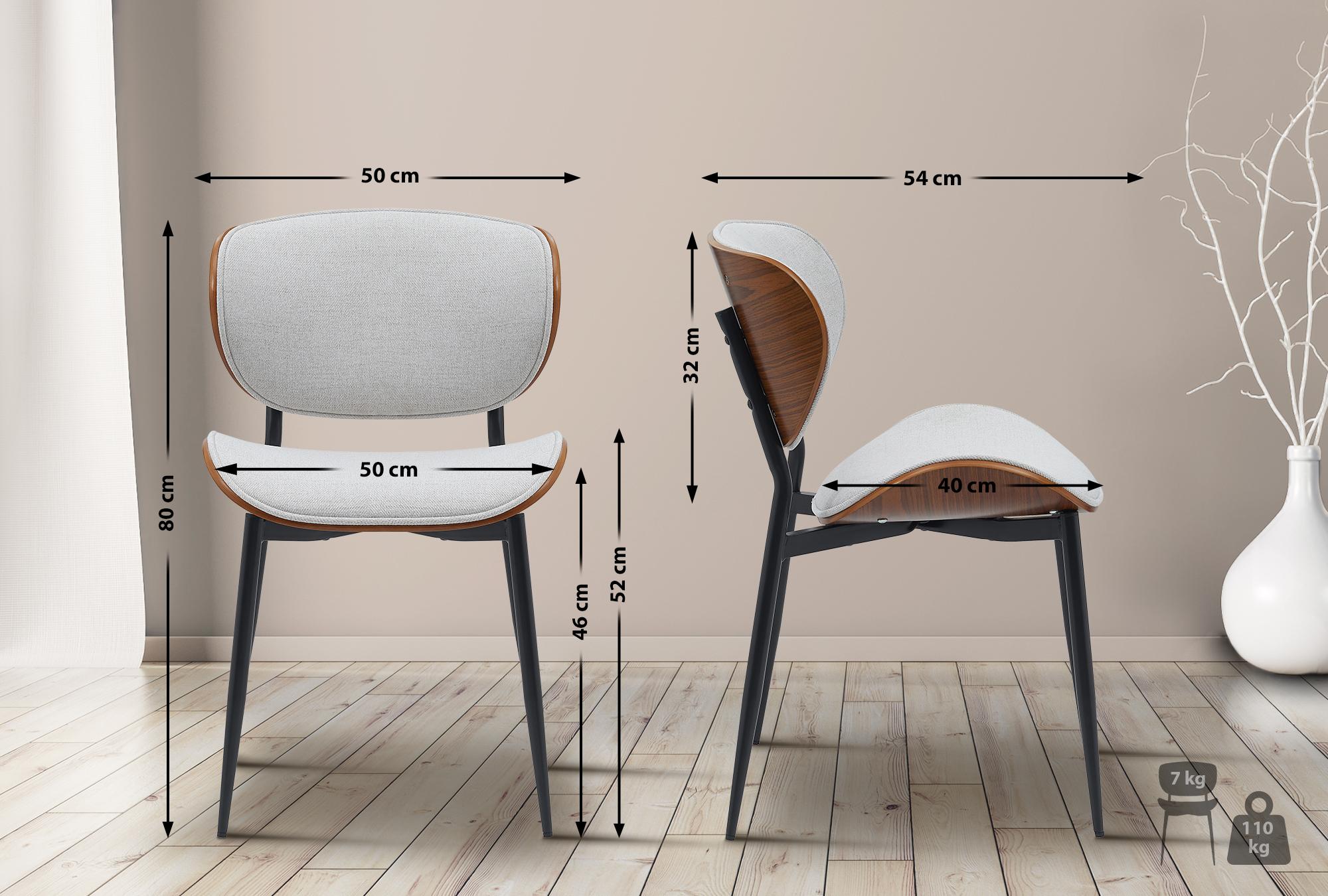 Lot de 2 chaises visiteurs Enid en similicuir ou en tissu