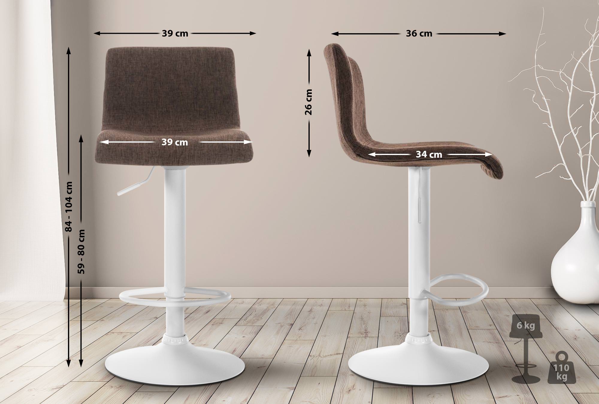 Tabouret de bar Hover Assise en Tissu Piètement Métal chromé