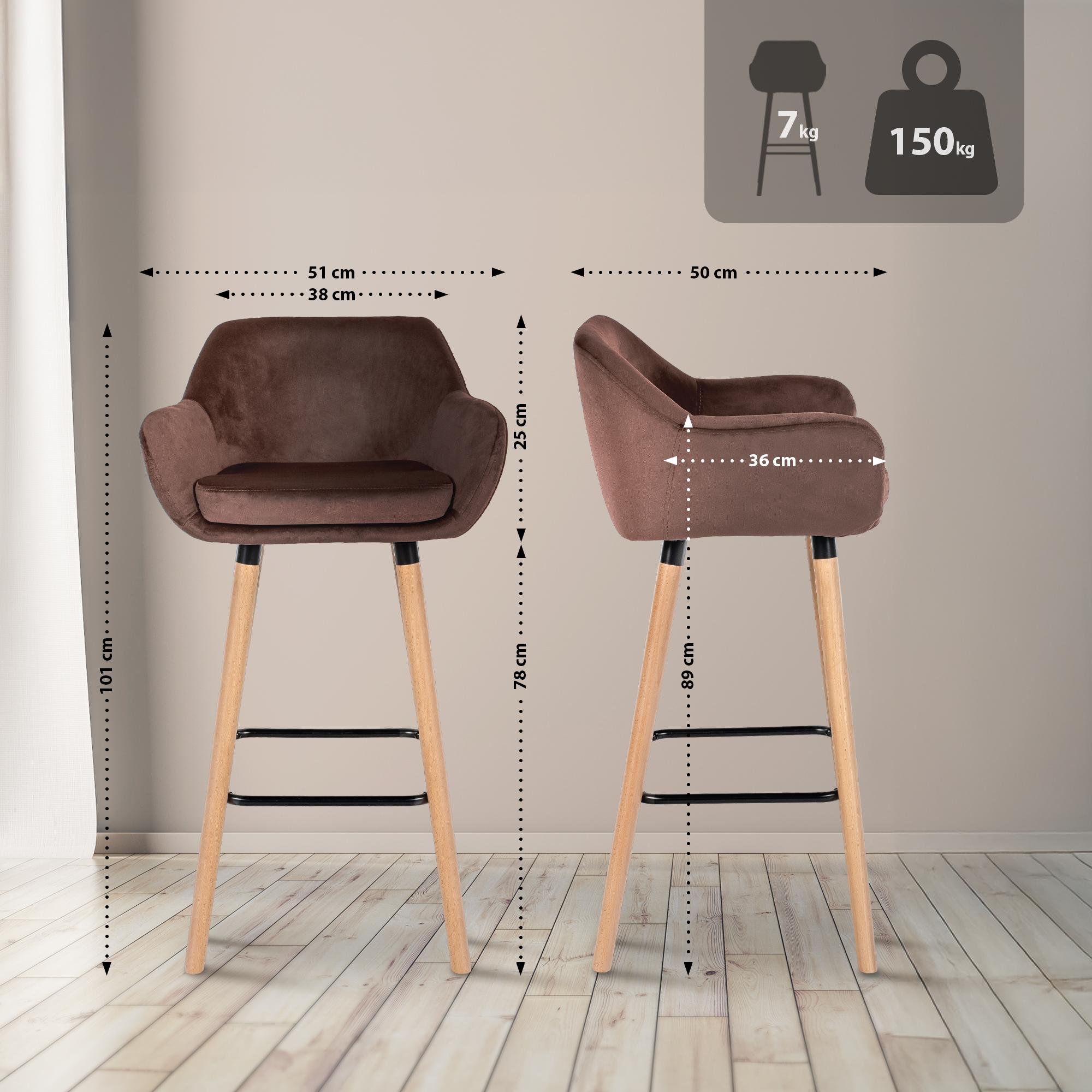 Tabouret de Bar Grant Velours