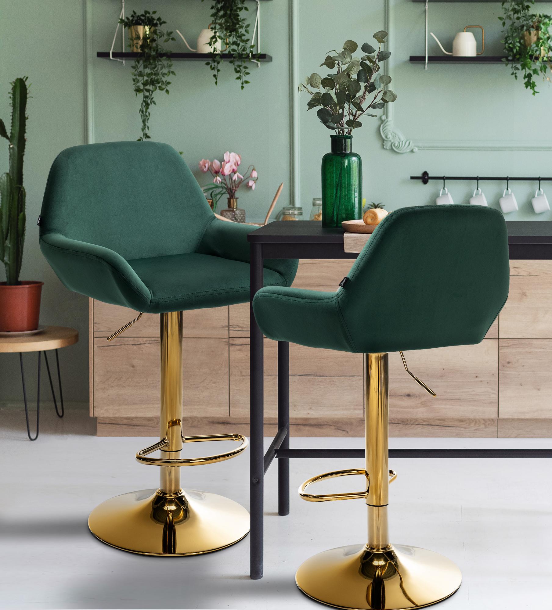 Tabouret de bar Braga or velours