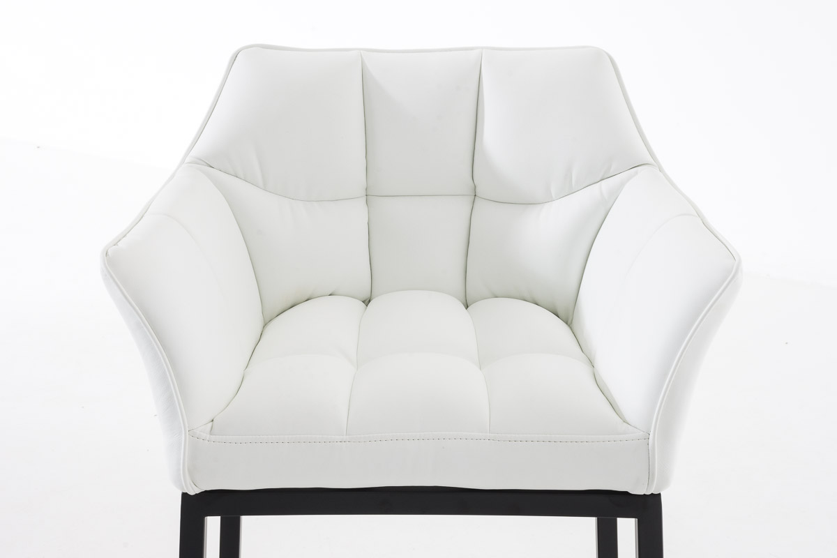 Ensemble de 2 tabourets de bar Damaso en similicuir avec piétement en métal