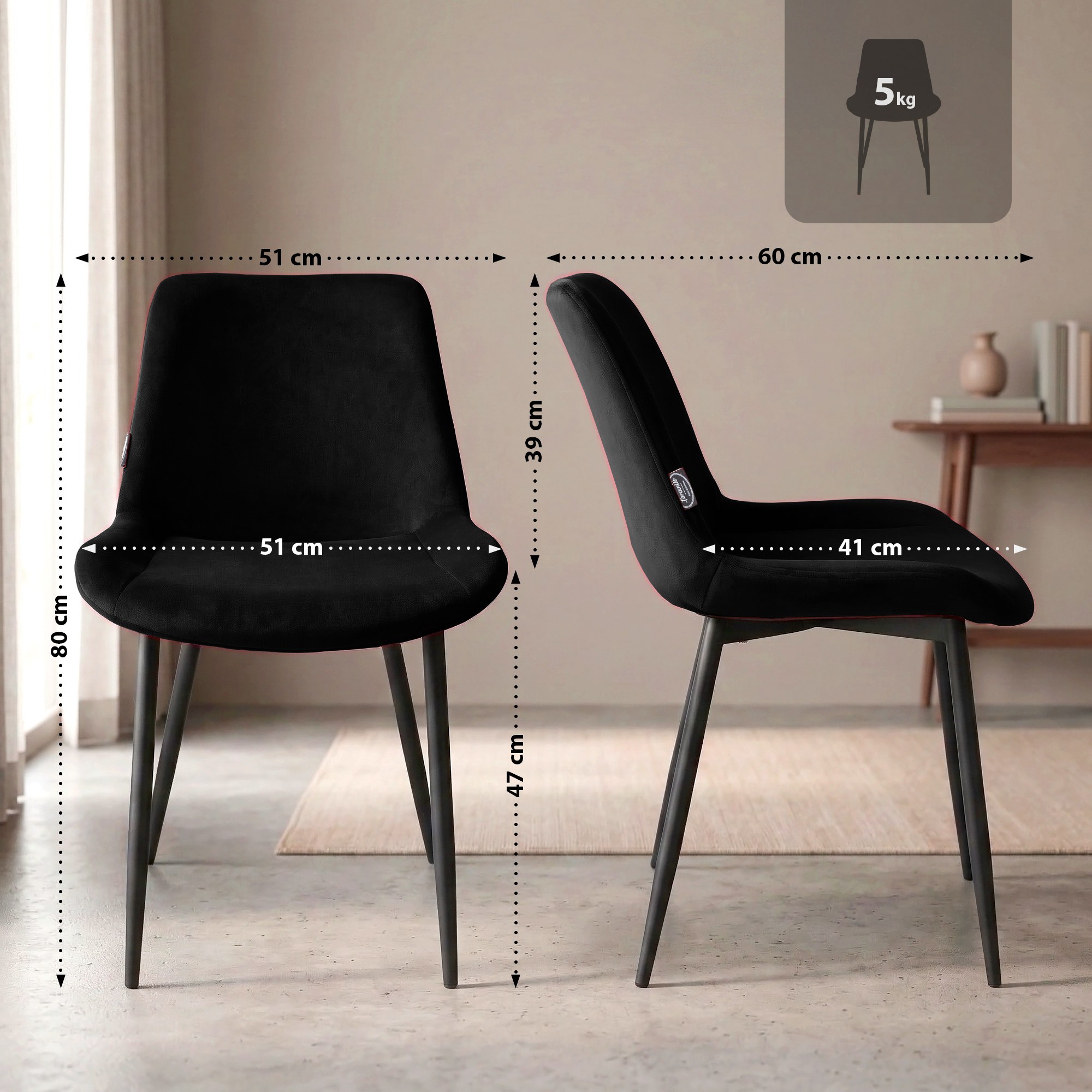 Chaise de salle à manger Victoria en velours | Confort et Élégance Moderne