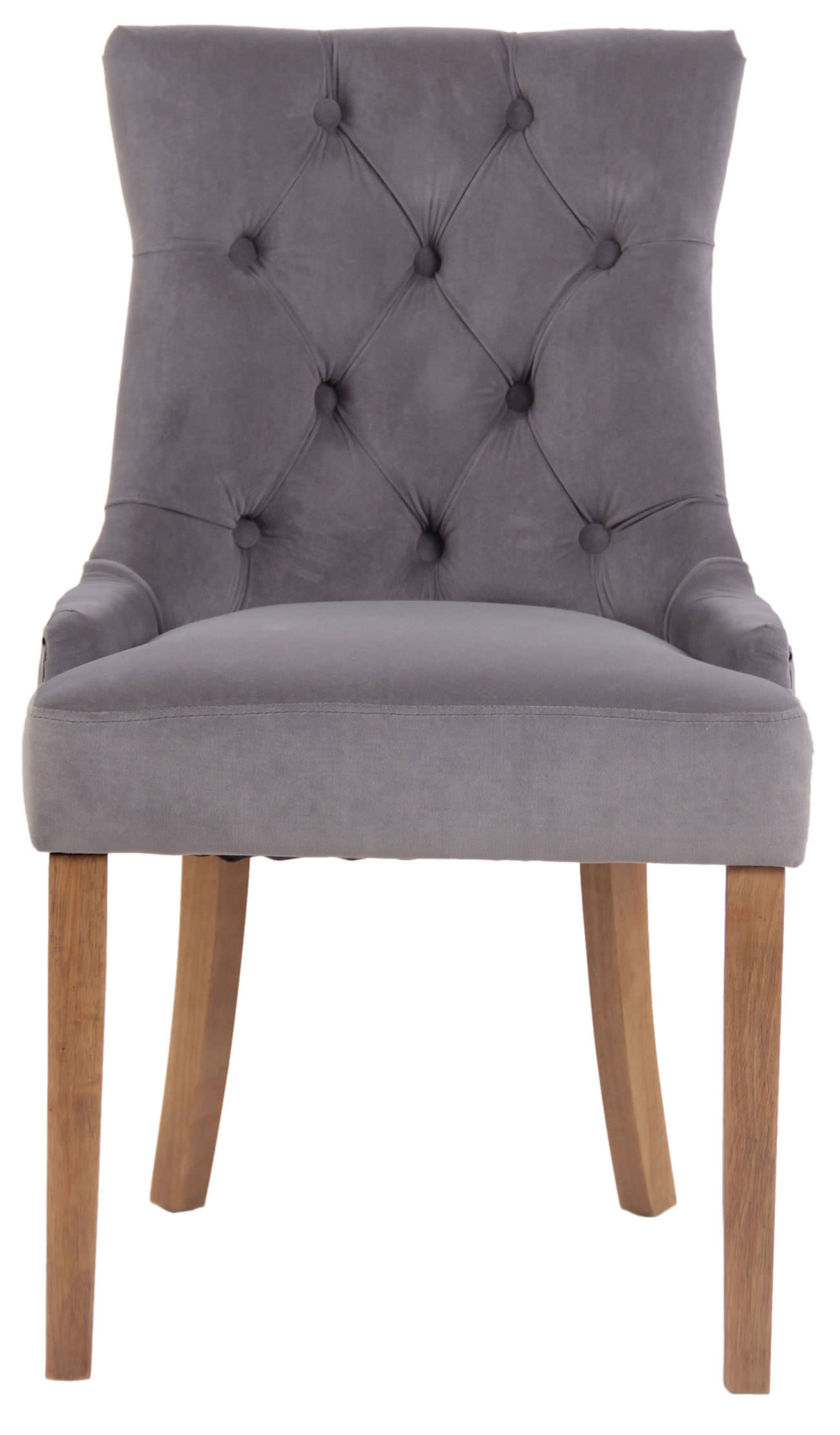 Lot de 4 Chaises de salle à manger Aberdeen en Velours Piètement en bois d'hévéa