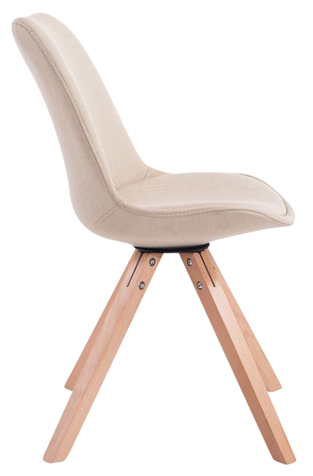 Lot de 4 Chaises de salle à manger Toulouse Tissu Pieds carrés bois