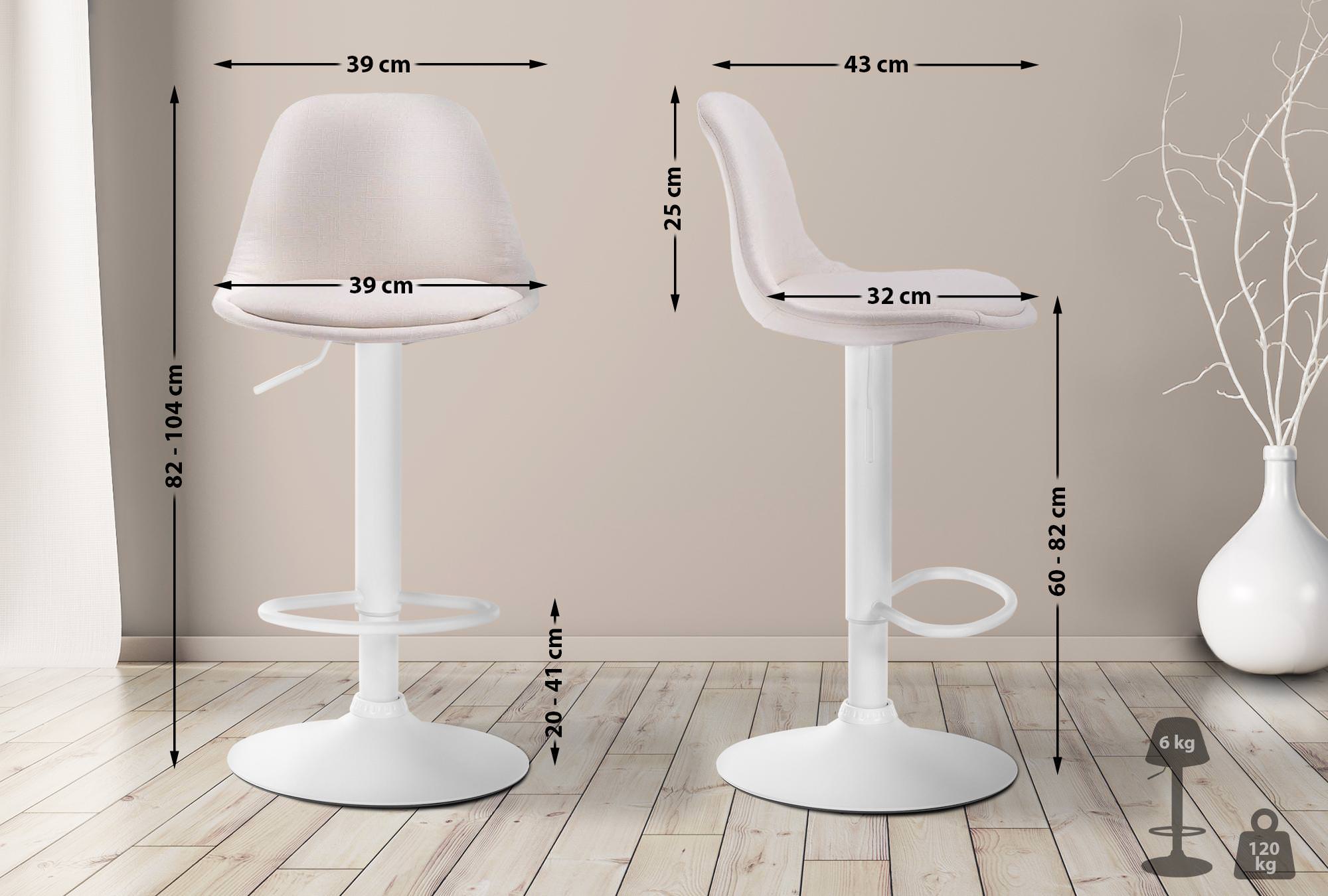 Tabouret de bar Kiel en tissu