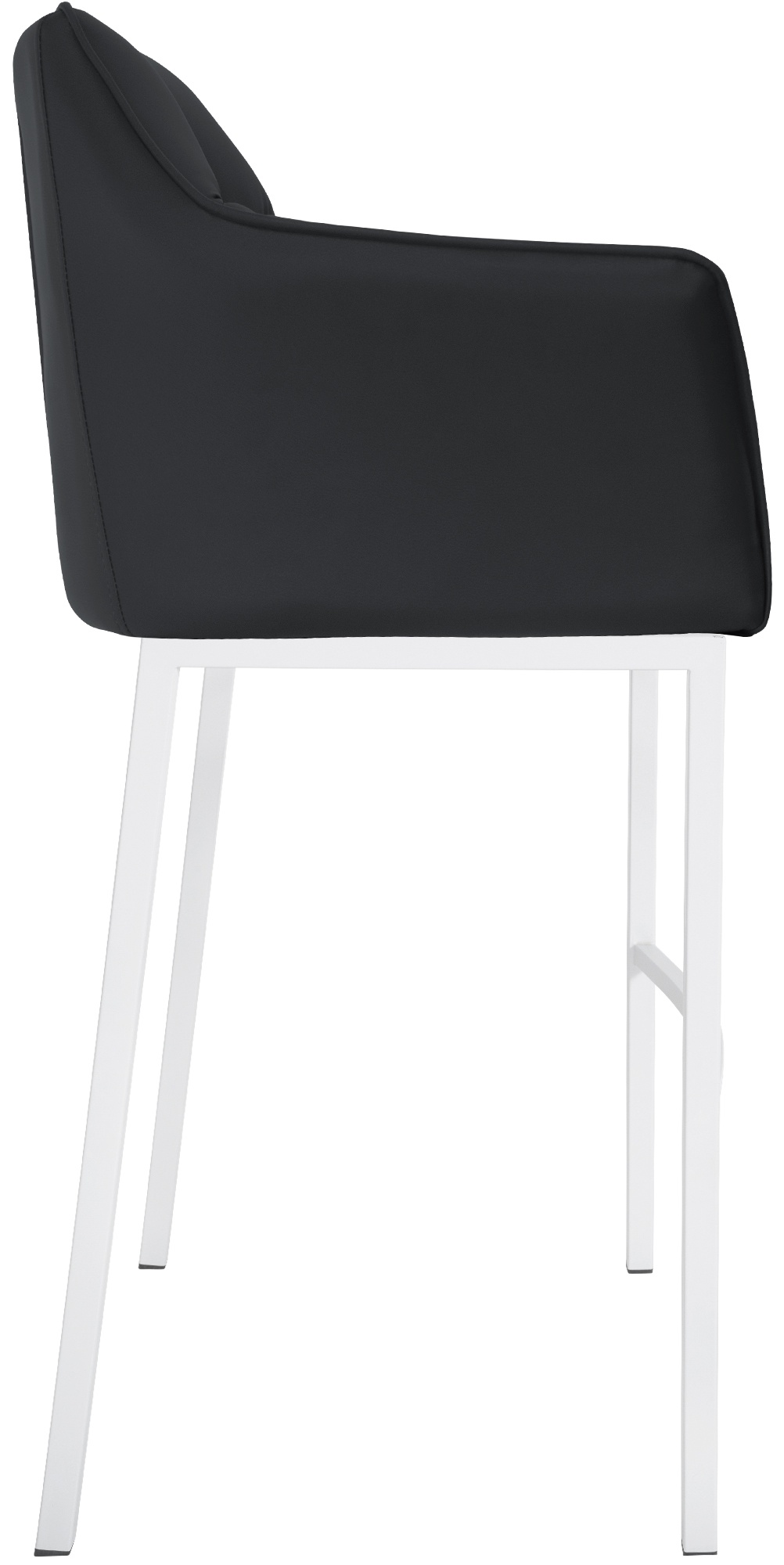 Tabouret de bar Damaso en similicuir avec piétement quatre pieds