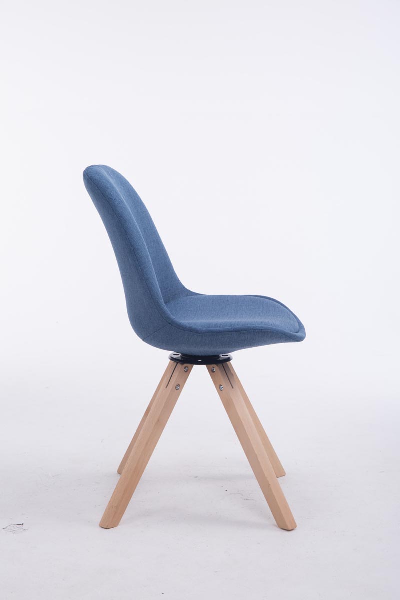 Chaise de salle à manger Troyes Pivotante en Tissu Piètement Carré