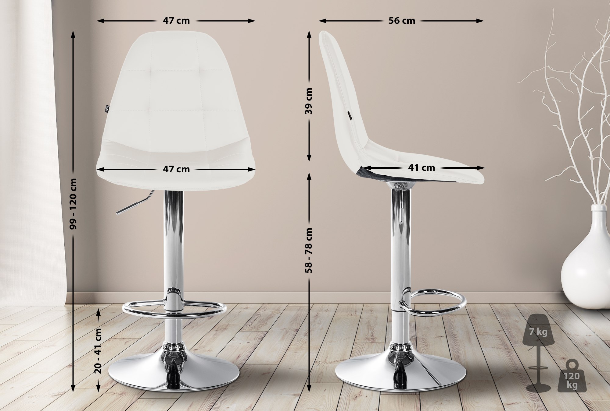 Tabouret de bar Elmore similicuir