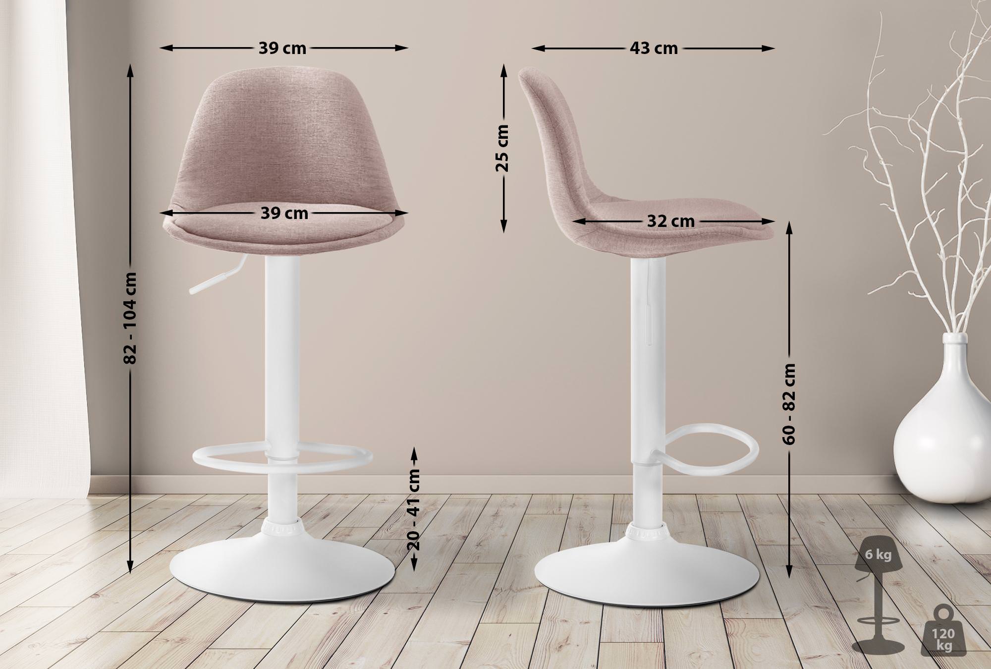 Tabouret de bar Kiel en tissu