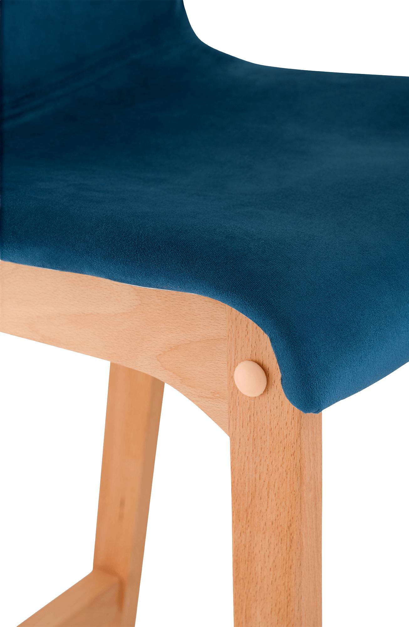 Tabouret de bar Hover velours piètement 4 pieds Natura