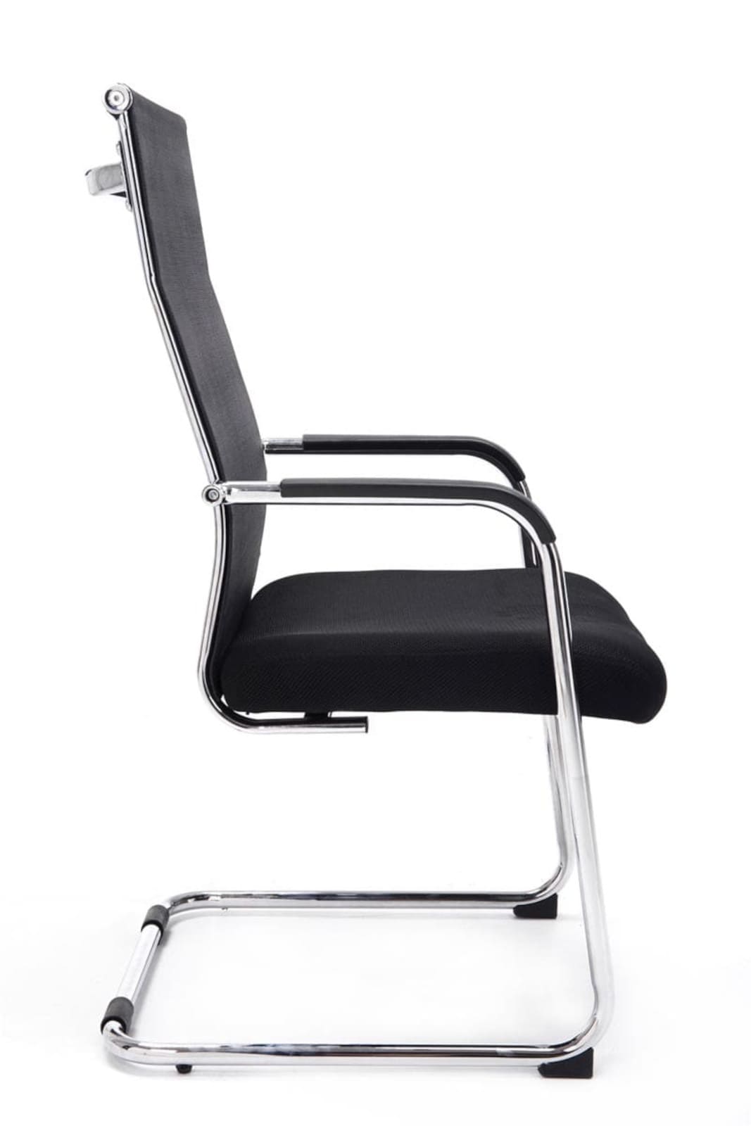 Lot de 2 Chaises cantilever Brenda avec revétement en maille et Pied luge en métal