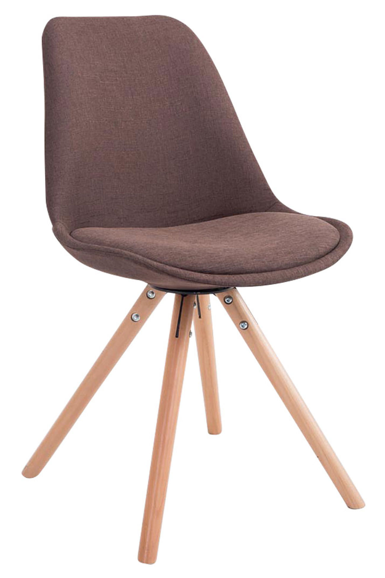 Lot de 4 Chaises de salle à manger Toulouse Tissu Pieds ronds bois