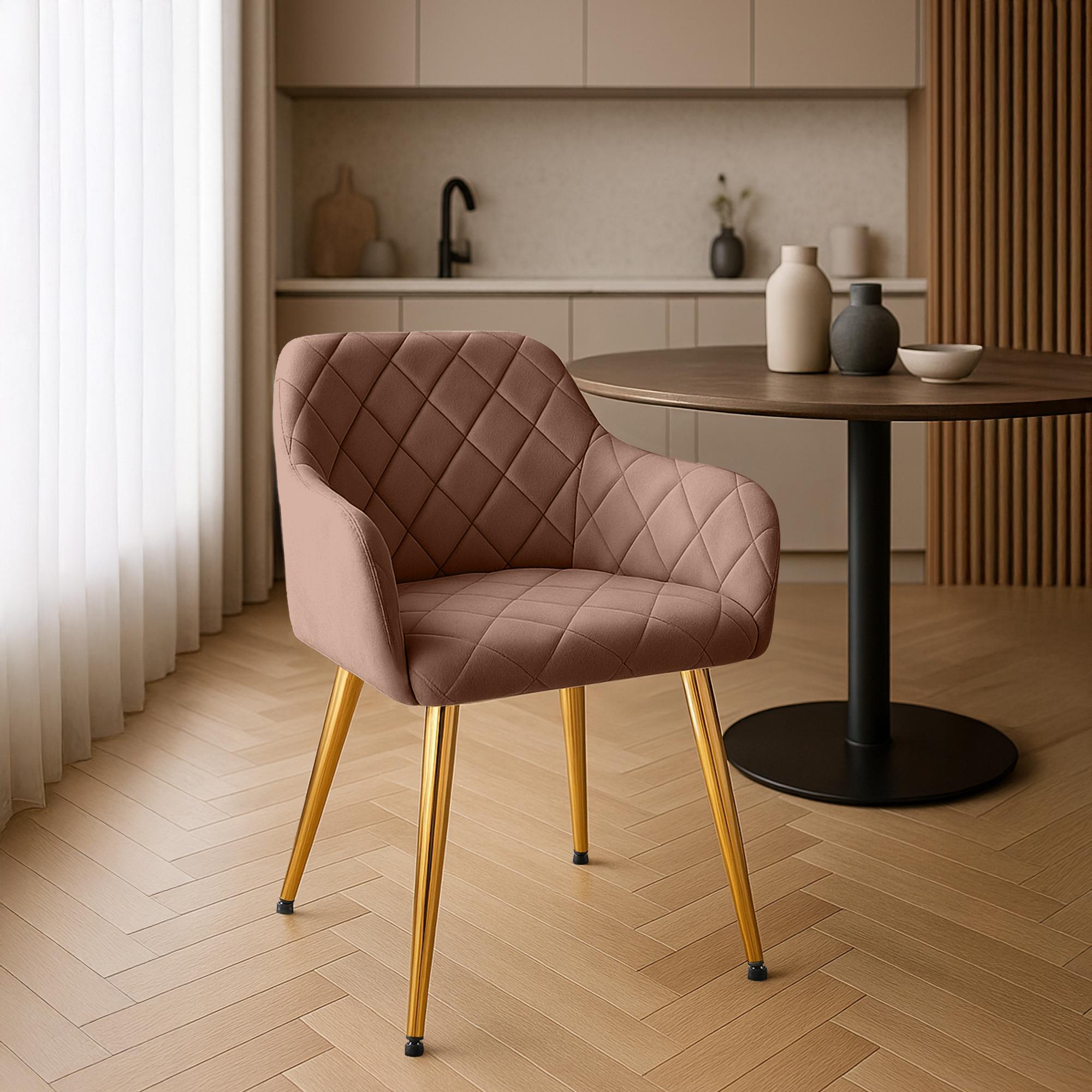 Lot de 2 chaises de salle à manger Monett velours